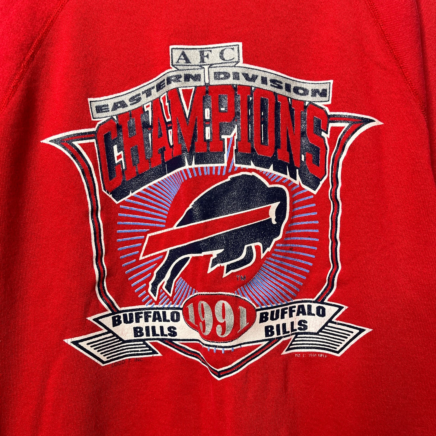 Vintage Buffalo Bills 1991 AFC East Champions Crewneck Sweatshirt XL