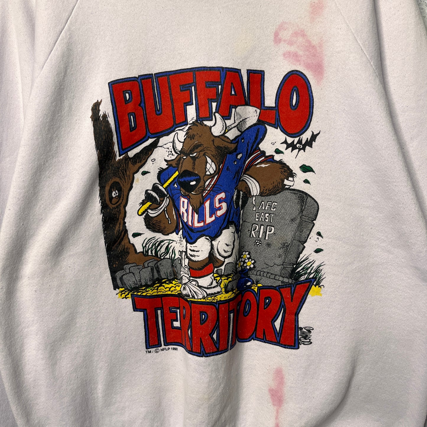 Vintage Buffalo Bills Buffalo Territory Cartoon Crewneck Sweatshirt Large