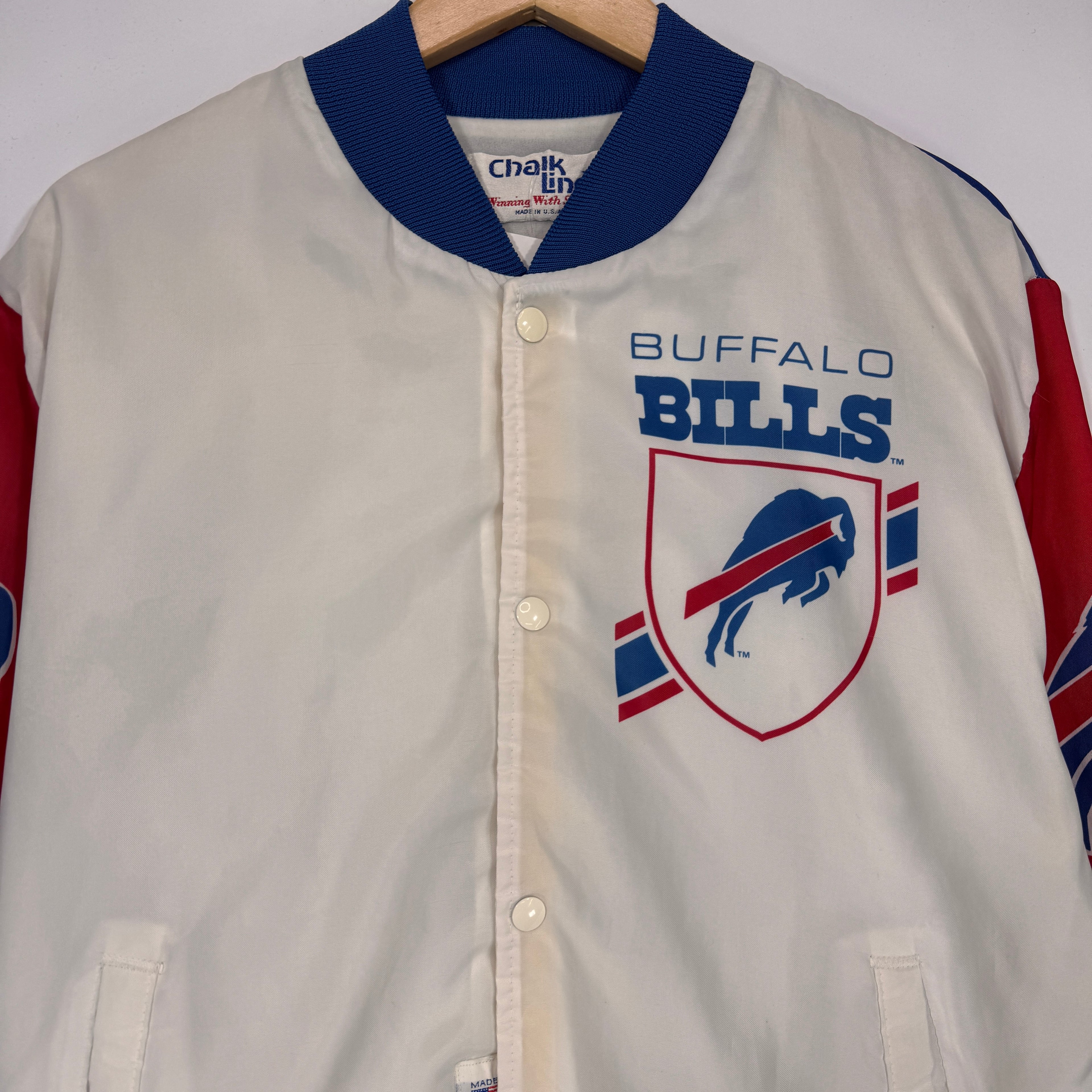 Vintage Buffalo Bills Chalk Line Fanamation Satin Jacket Large
