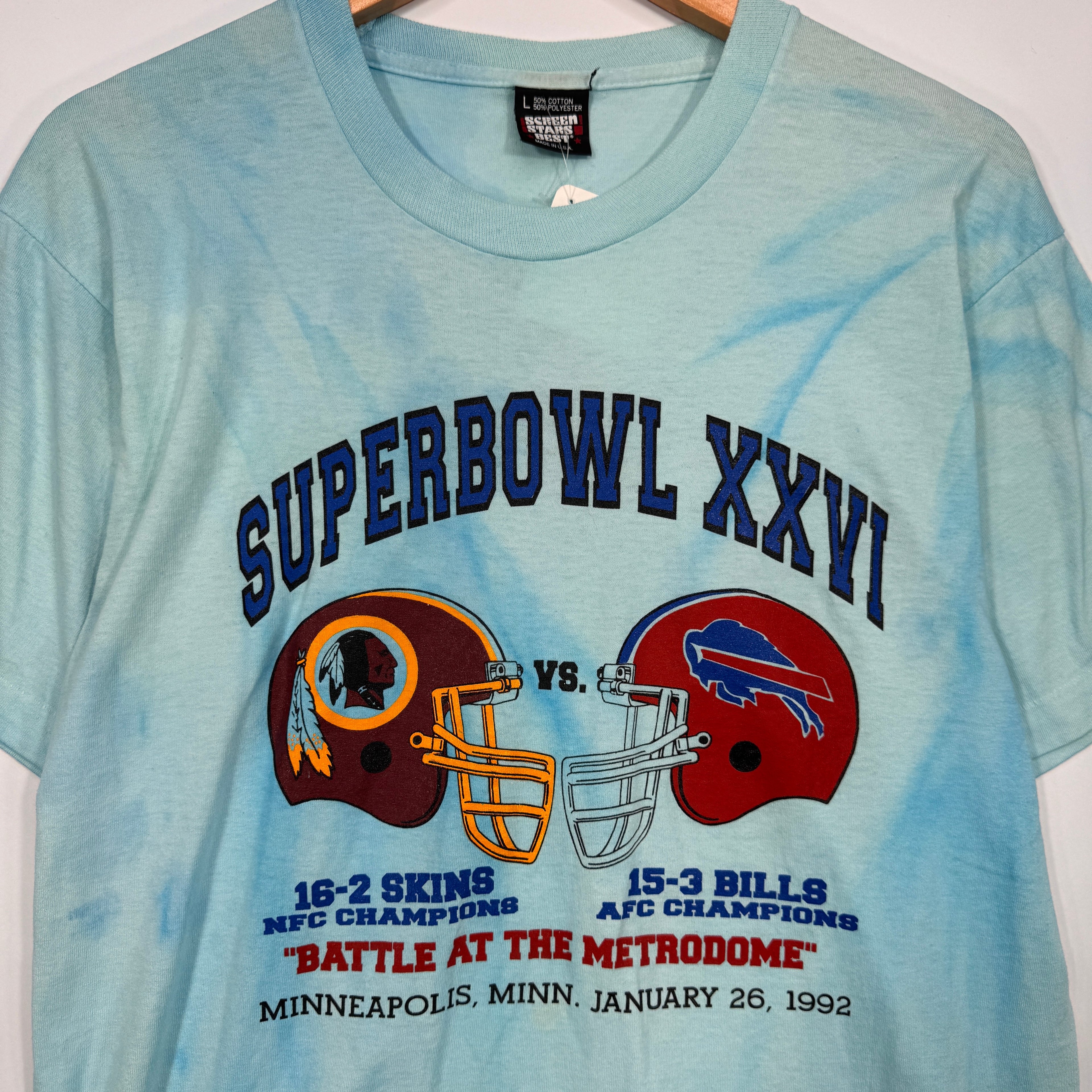 Vintage Buffalo Bills Overdyed 1992 Super Bowl Shirt Large