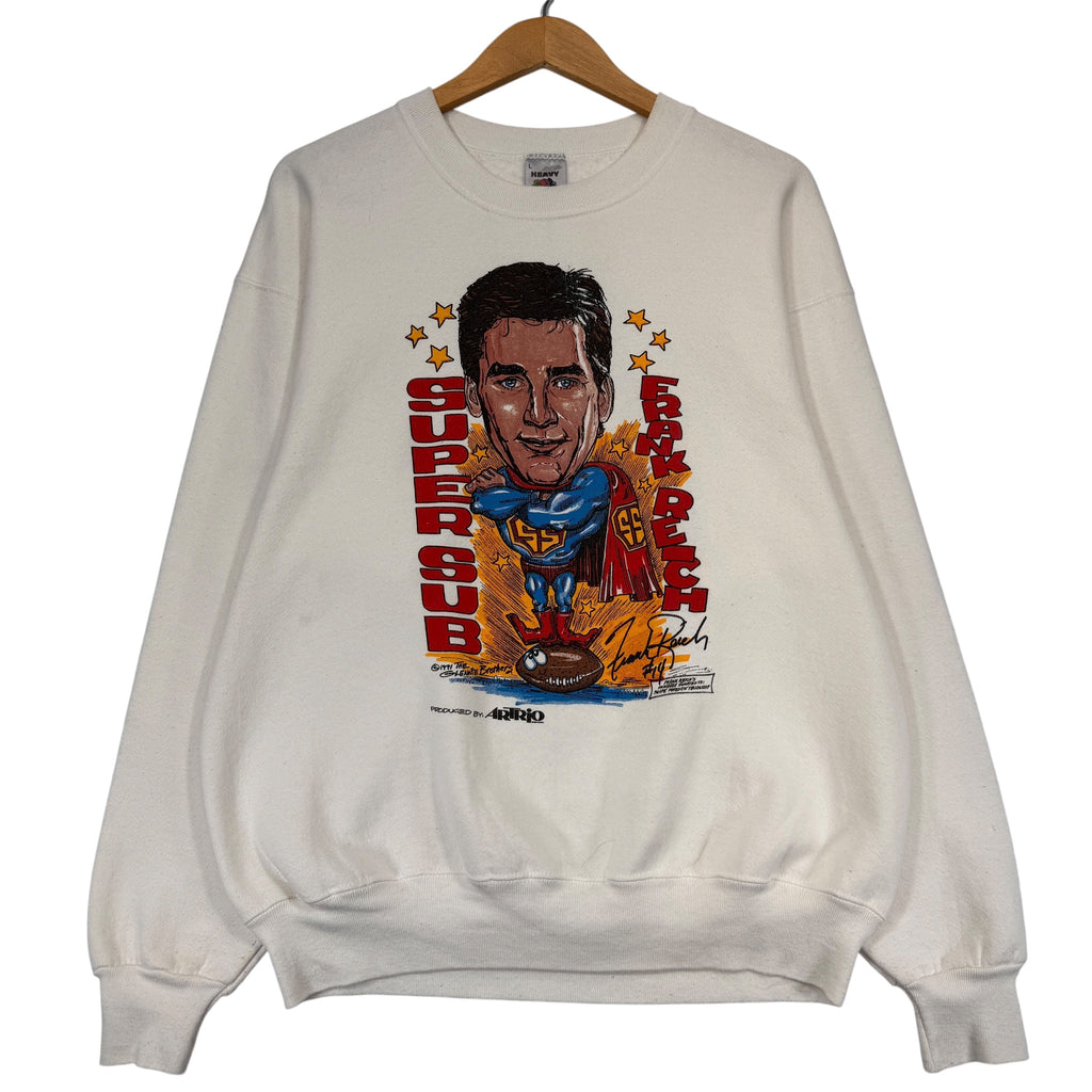 Vintage Buffalo Bills Frank Reich Super Sub Cartoon Crewneck Sweatshirt Large