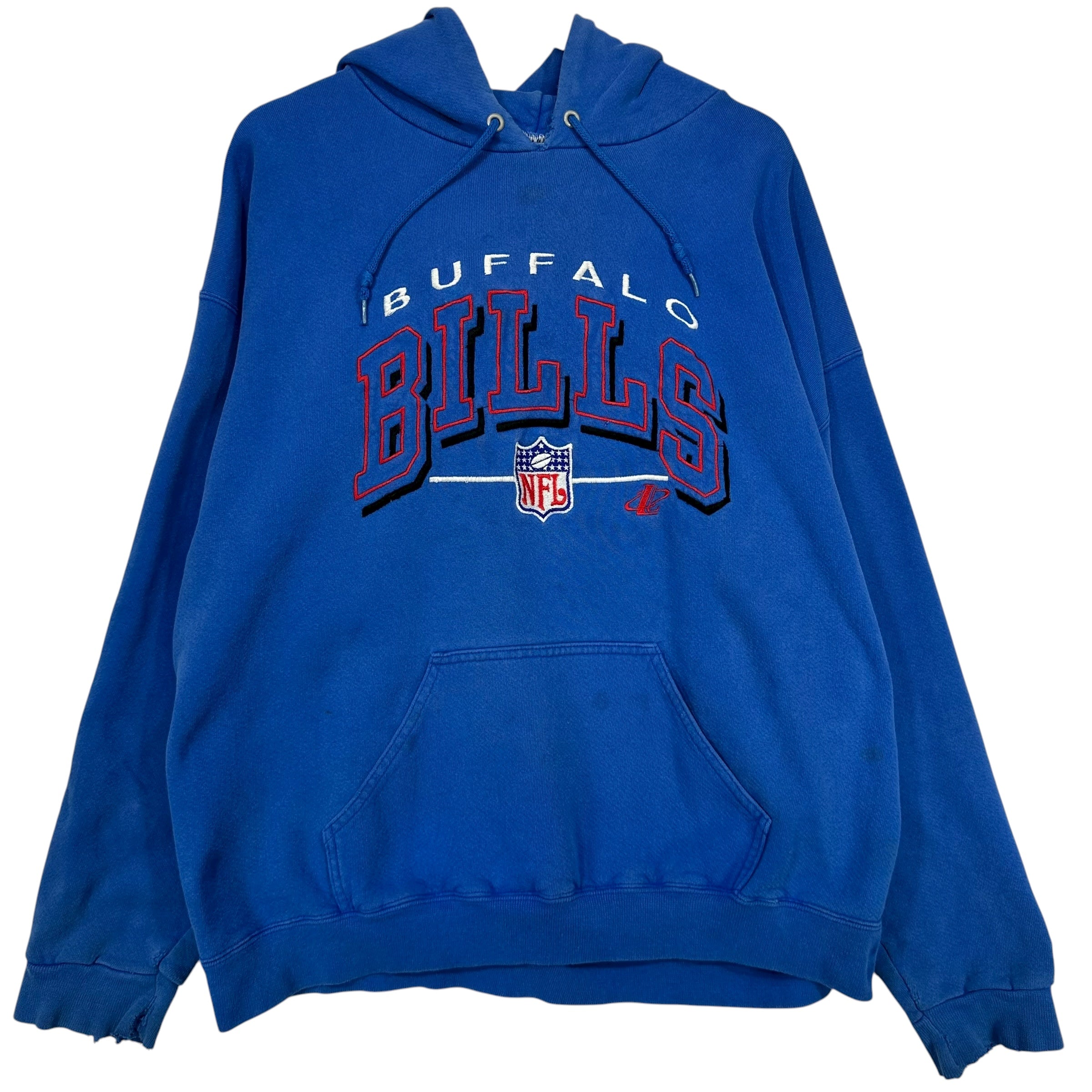 Vintage Buffalo Bills Embroidered Hoodie Sweatshirt Large