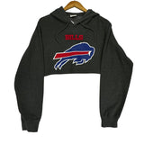 Vintage Buffalo Bills Cropped Hoodie Sweatshirt Medium