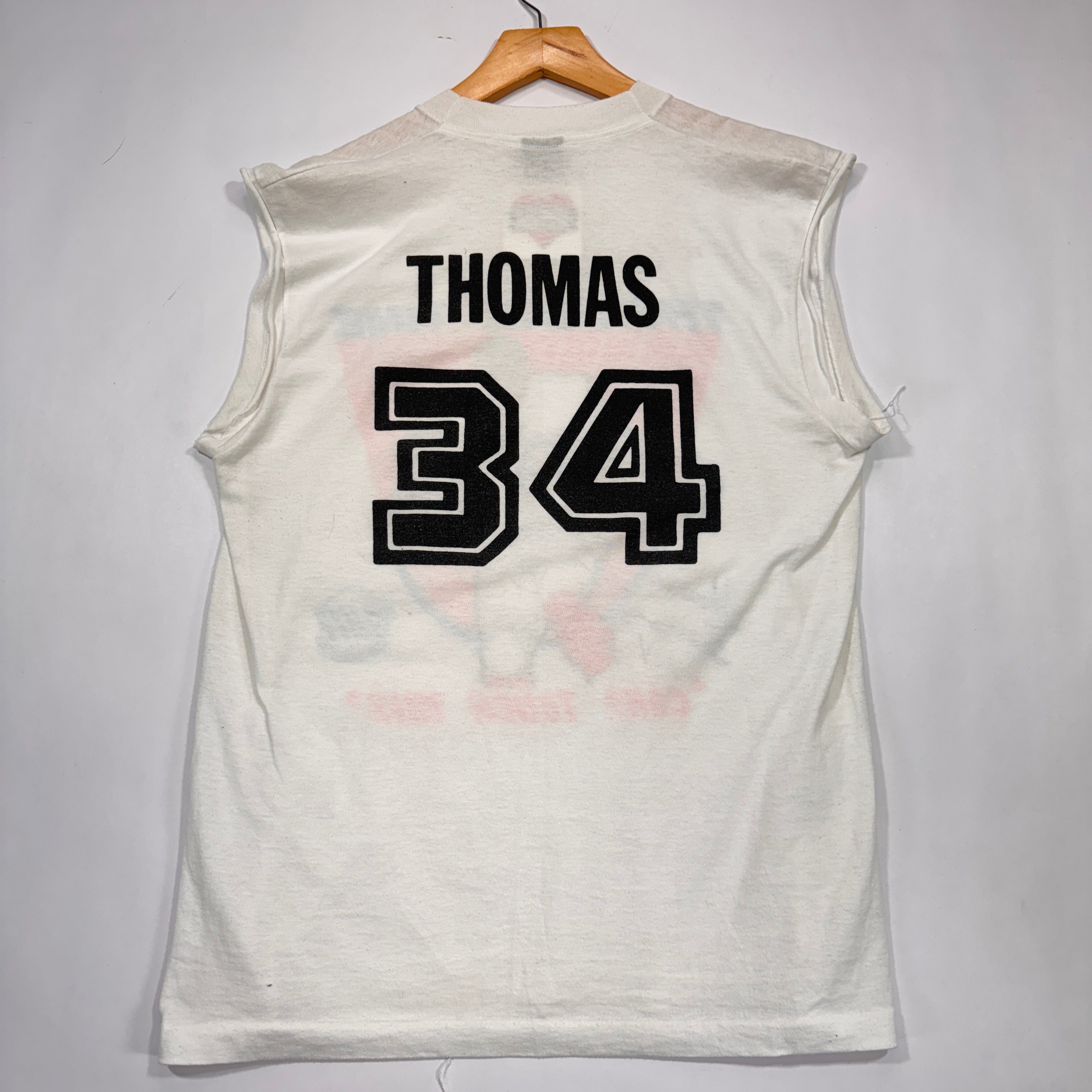 Vintage Buffalo Bills Signed Thurman Thomas Sleeveless Cartoon Shirt Large
