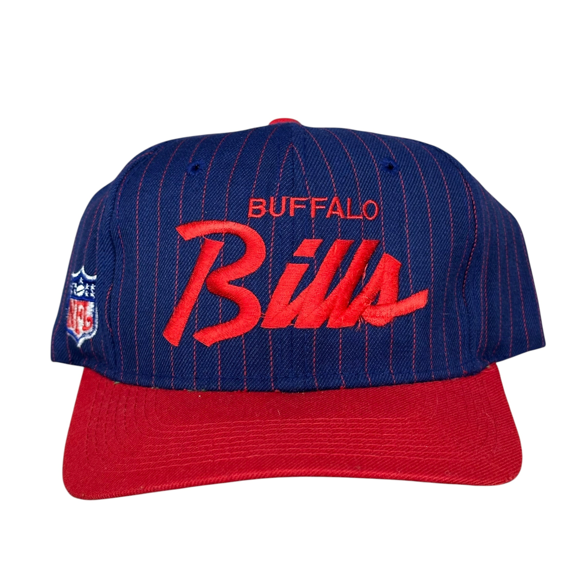 Vintage Buffalo Bills Striped Sports Specialties Script Snapback Hat