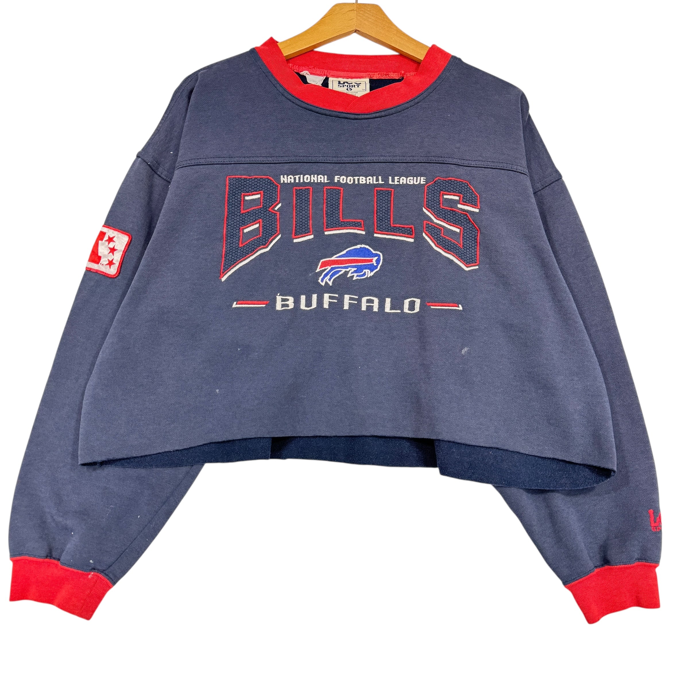 Vintage Buffalo Bills cropped Embroidered Crewneck Sweatshirt Large