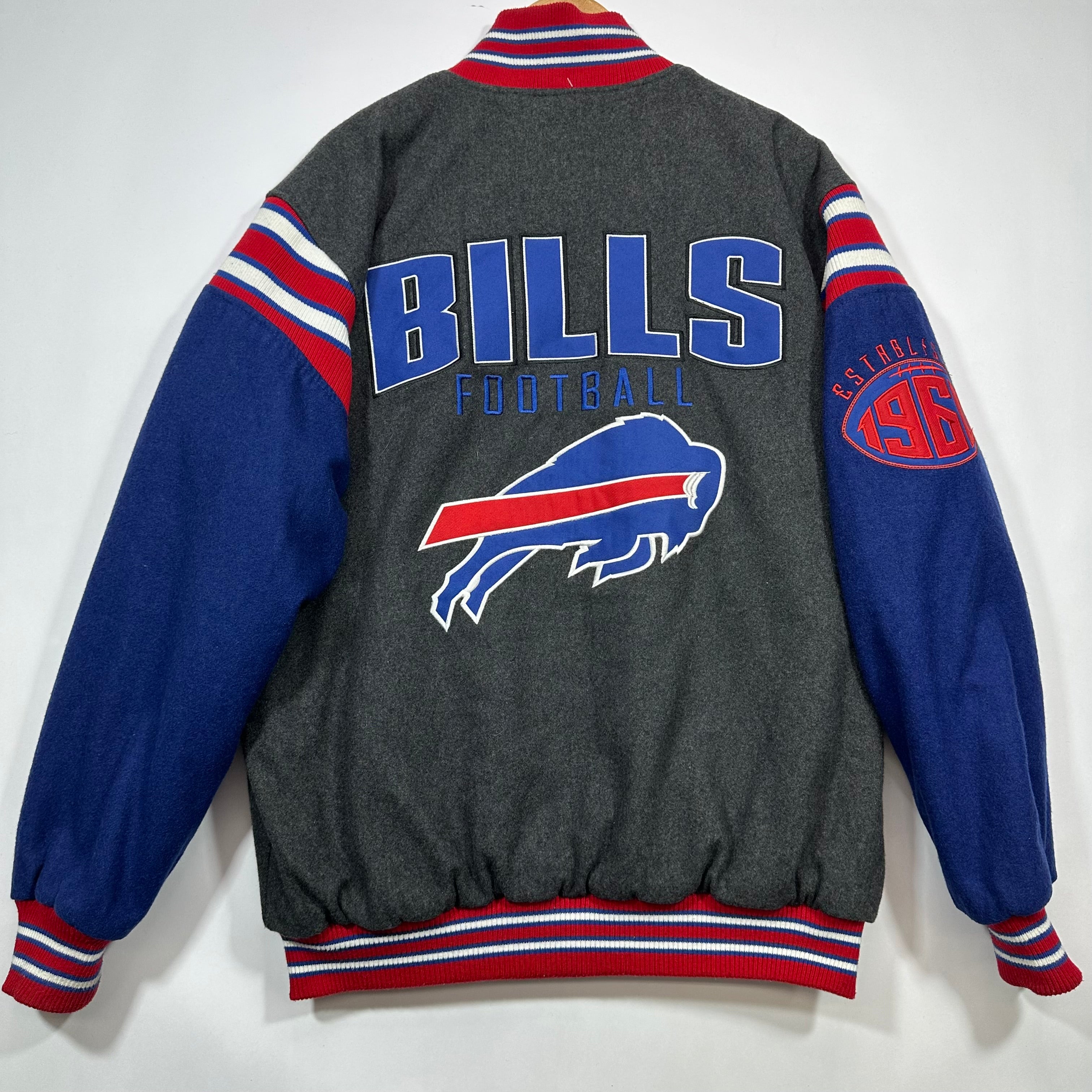 Vintage Buffalo Bills Wool Bomber Jacket Large