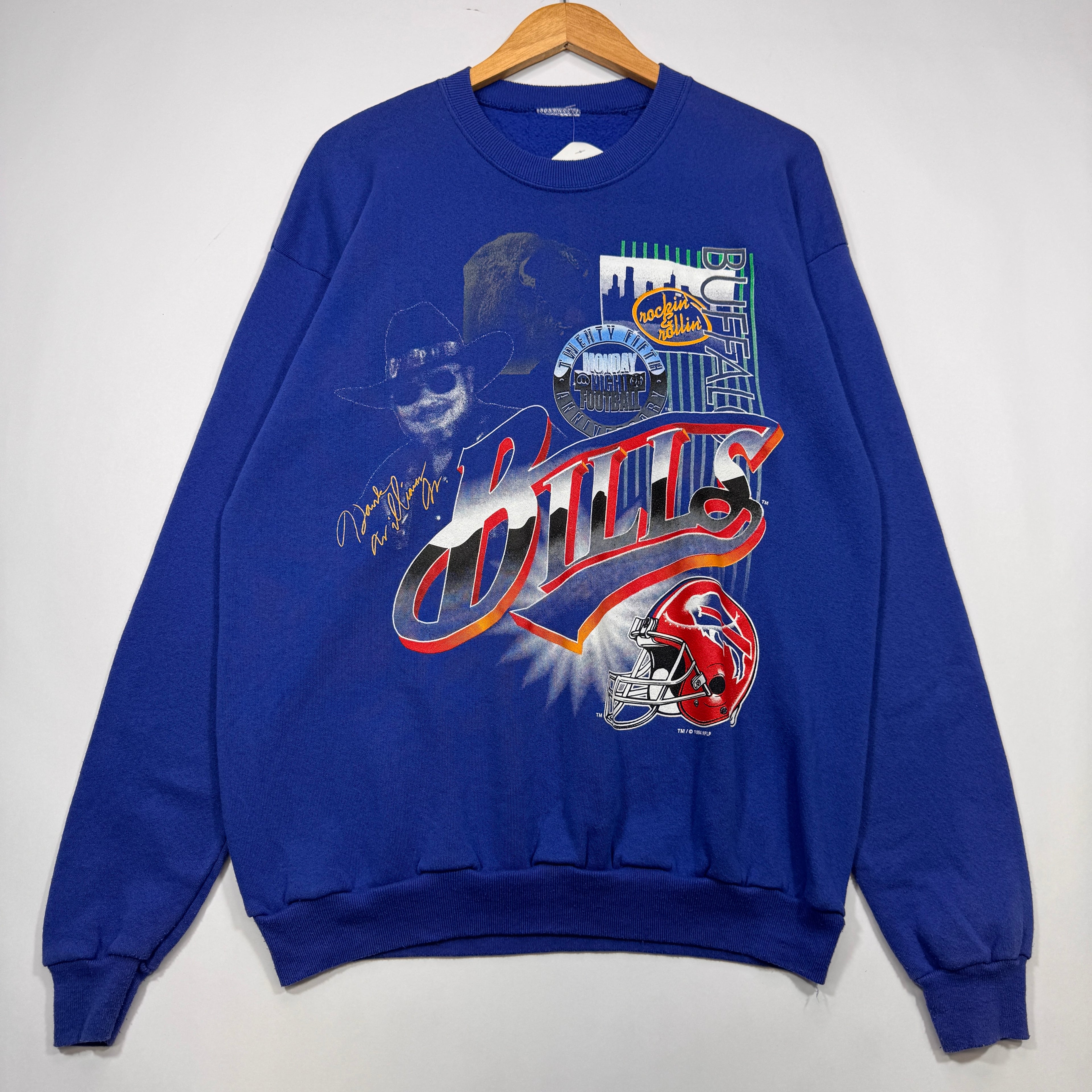 Vintage Buffalo Bills Monday Night Football Crewneck Sweatshirt Large