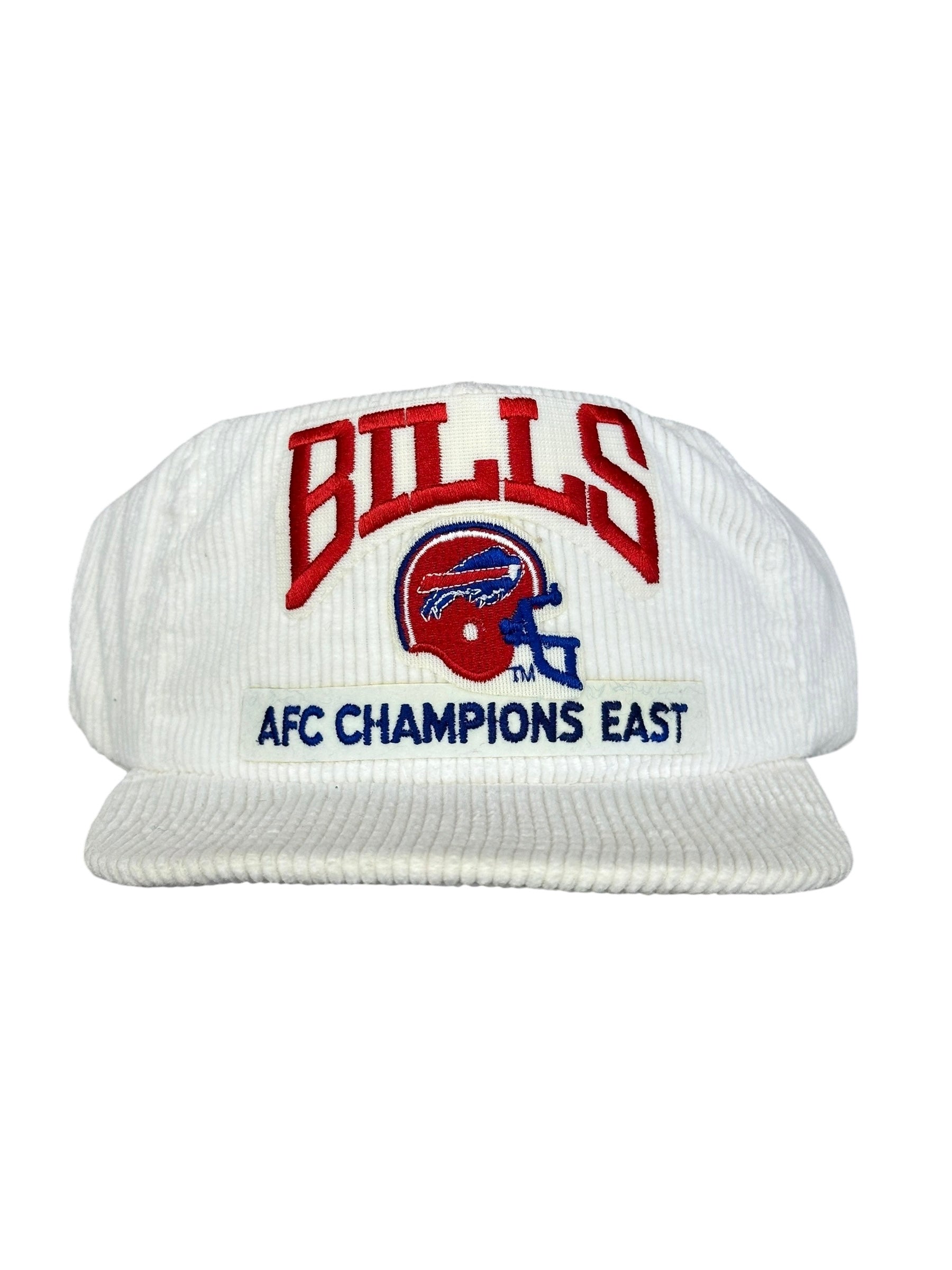 Vintage Buffalo Bills Division Champs White Corduroy Snapback Hat