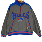 Vintage Buffalo Bills 1/4 Zip Heavy Crewneck Sweatshirt XL