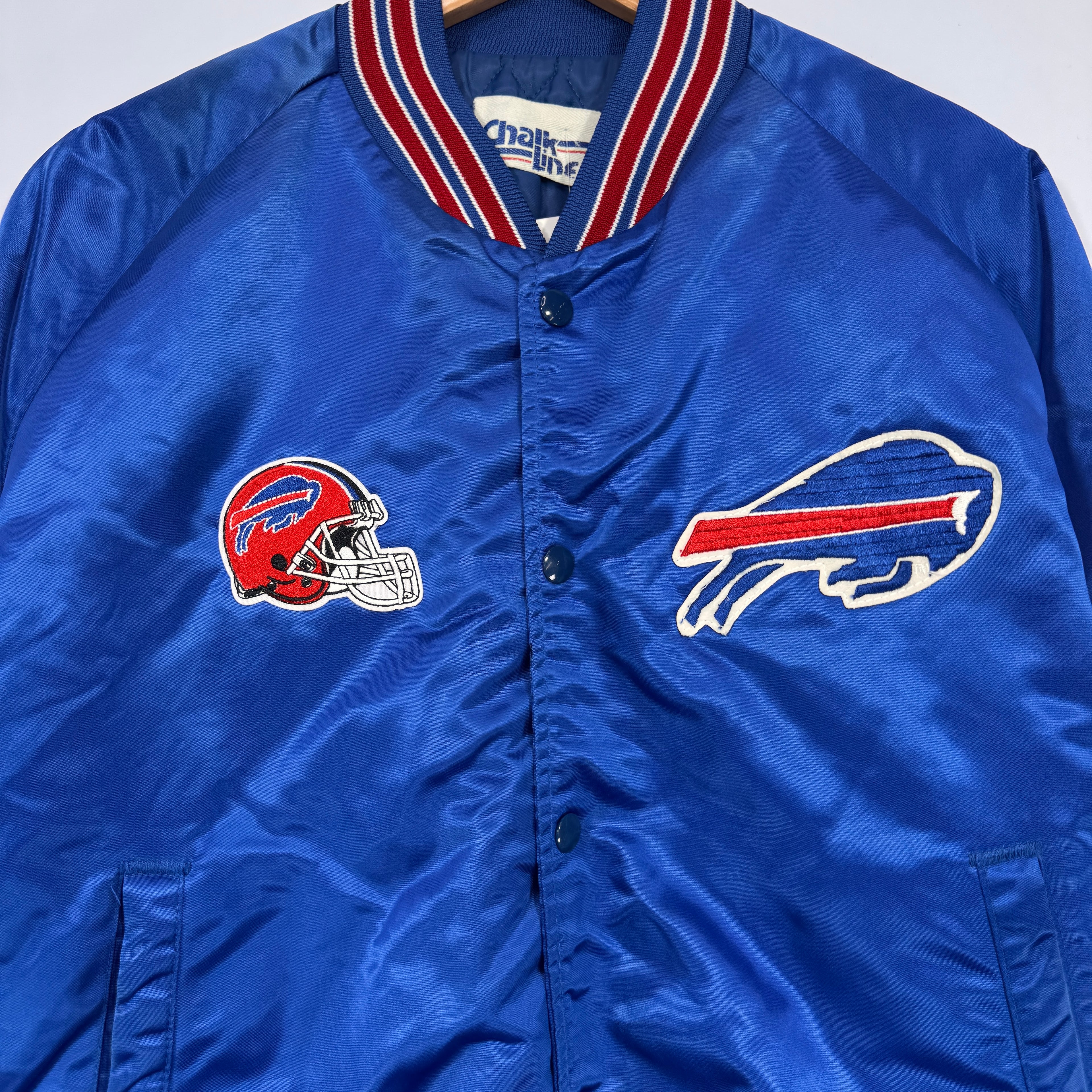 Vintage Buffalo Bills Backscript Chalk Line Satin Jacket Medium