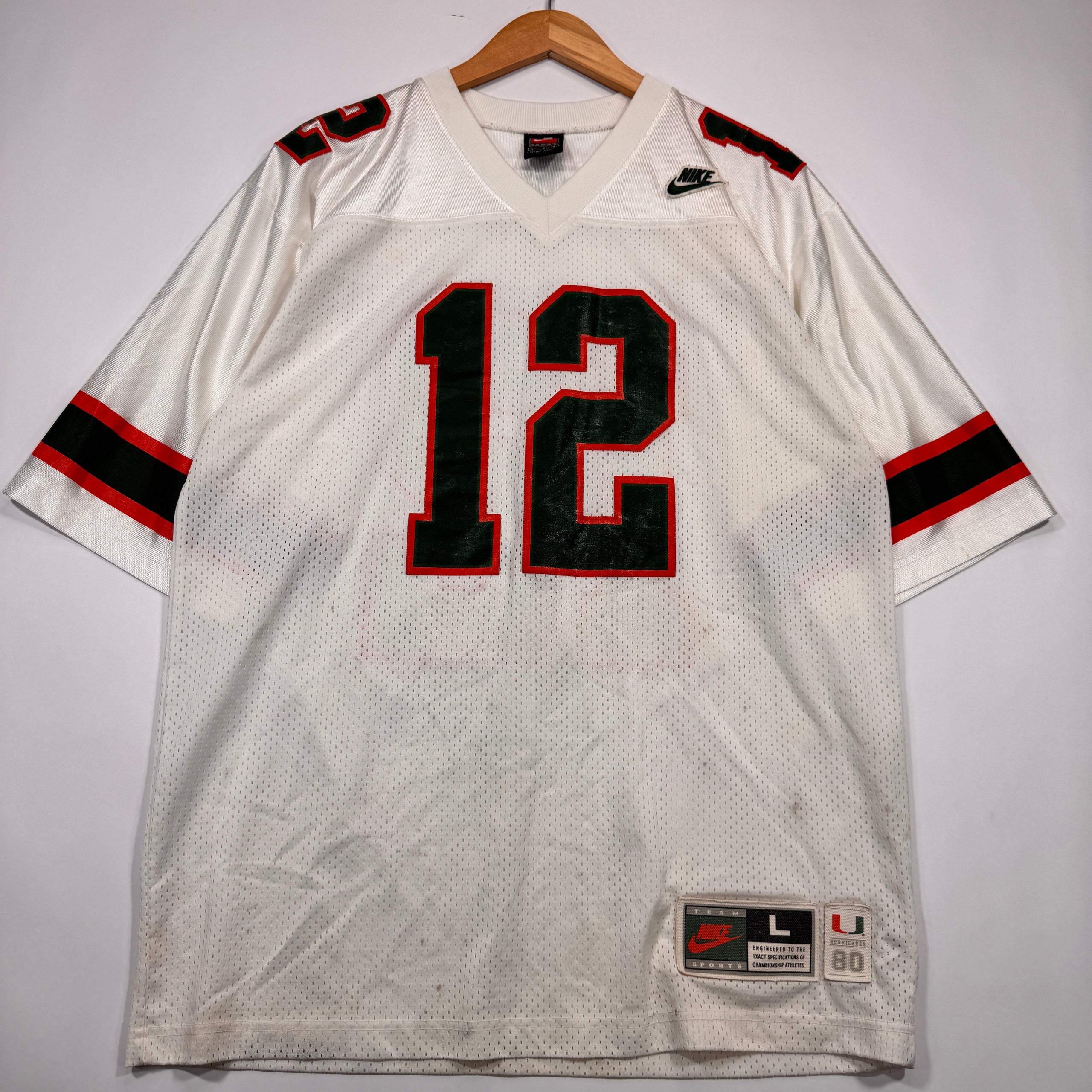 Vintage Buffalo Bills Kelly #12 Miami Hurricanes Jersey Shirt Large