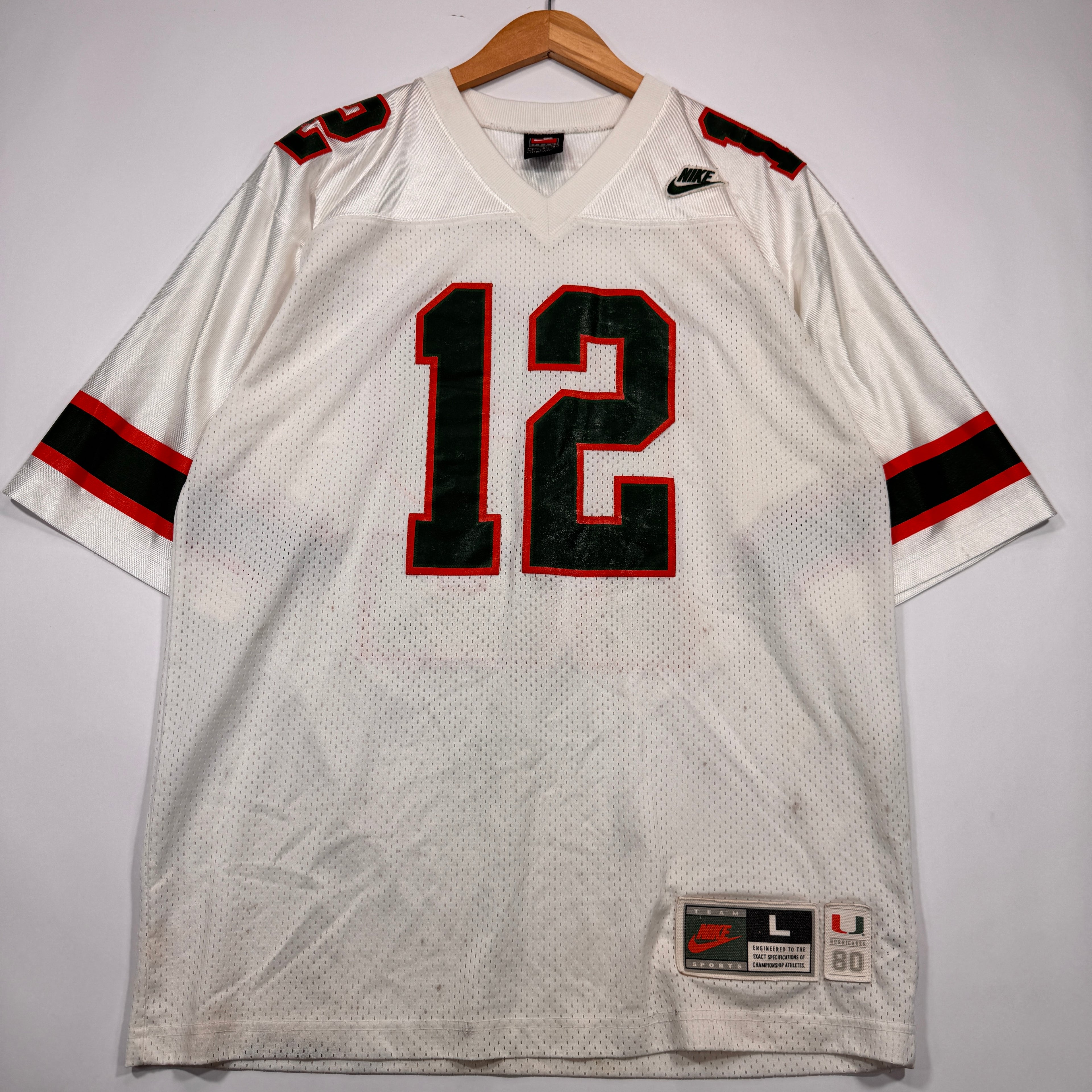 Vintage Buffalo Bills Kelly #12 Miami Hurricanes Jersey Shirt Large