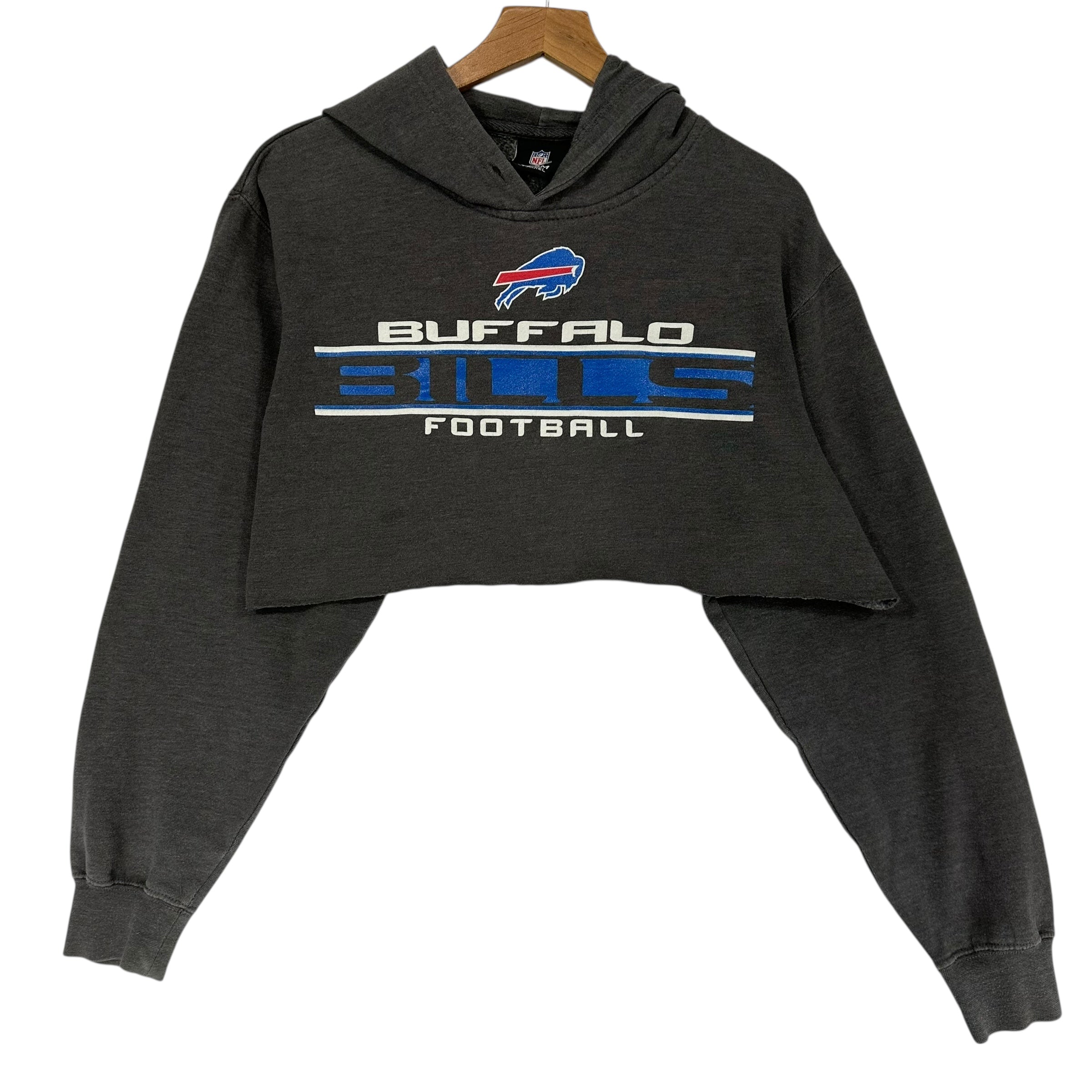 Vintage Buffalo Bills Cropped Hoodie Sweatshirt Medium