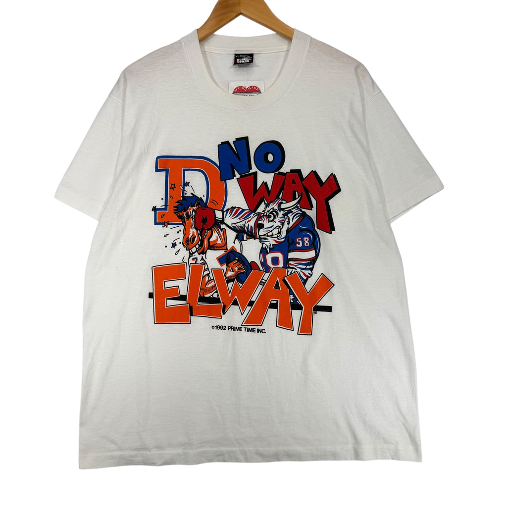 Vintage Buffalo Bills No Way Elway Cartoon Shirt XL