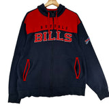 Vintage Y2K Buffalo Bills Embroidered Zip Hoodie Sweatshirt Large