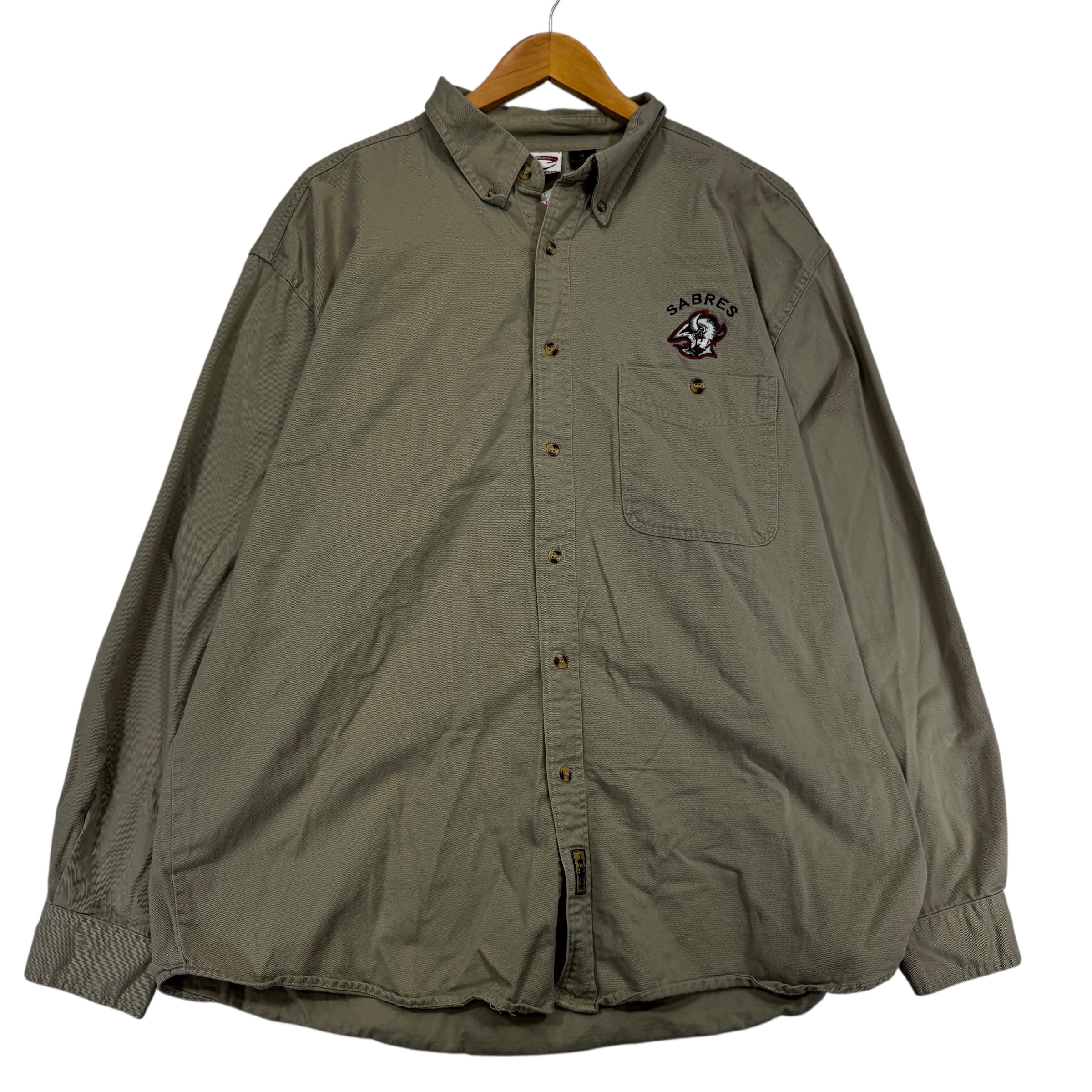 Vintage Buffalo Sabres Button Khaki Shirt XL