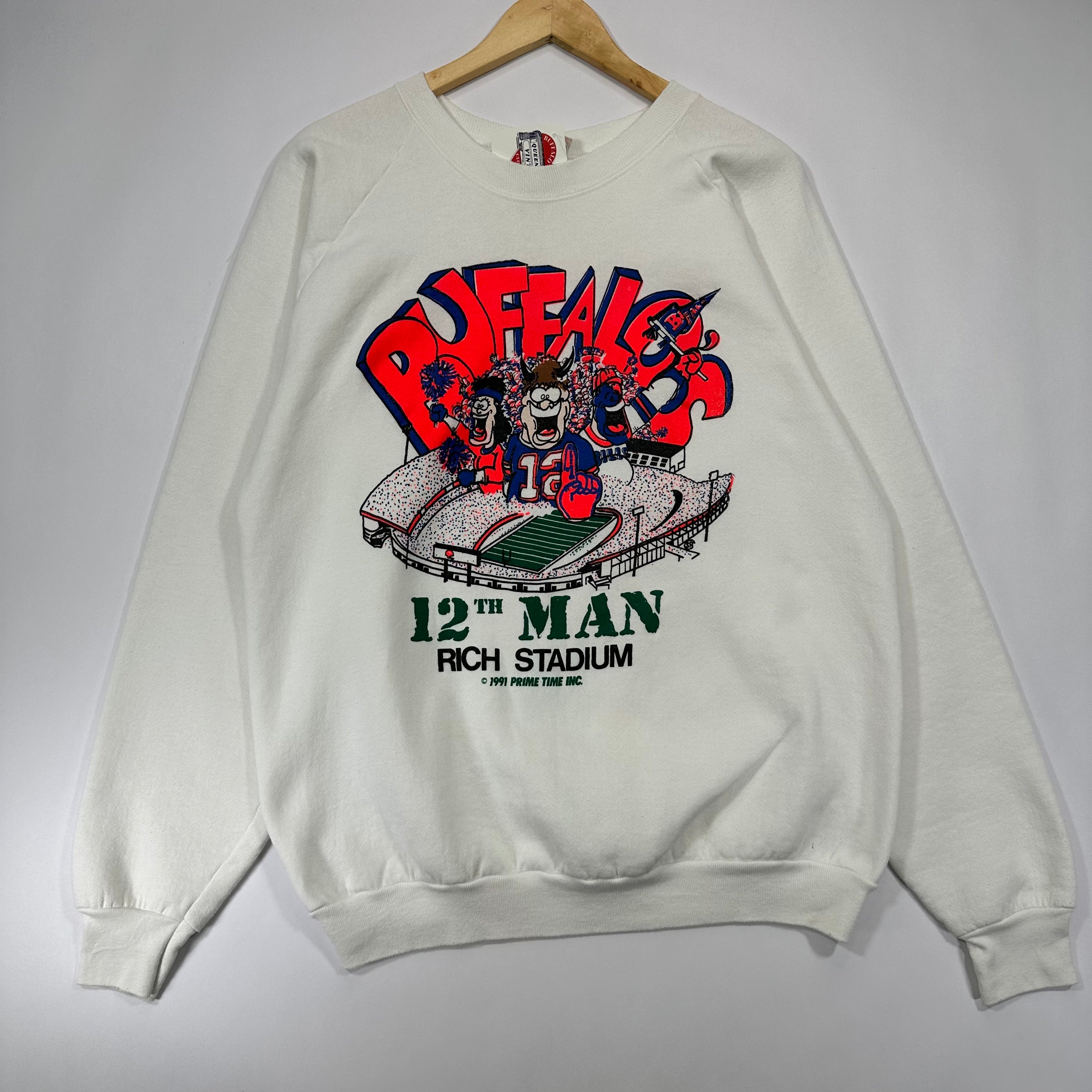 Vintage Buffalo Bills 12th Man Rich Stadium Crewneck Sweatshirt XL