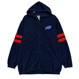 Vintage Buffalo Bills Fleece Zip Up Hoodie Sweatshirt XL