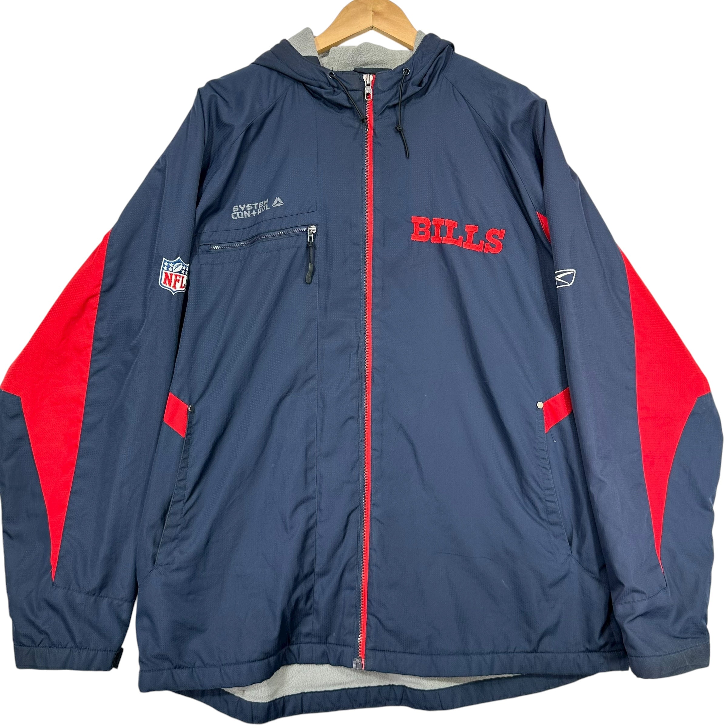 Vintage Buffalo Bills Fleece Lined Windbreaker Jacket Large