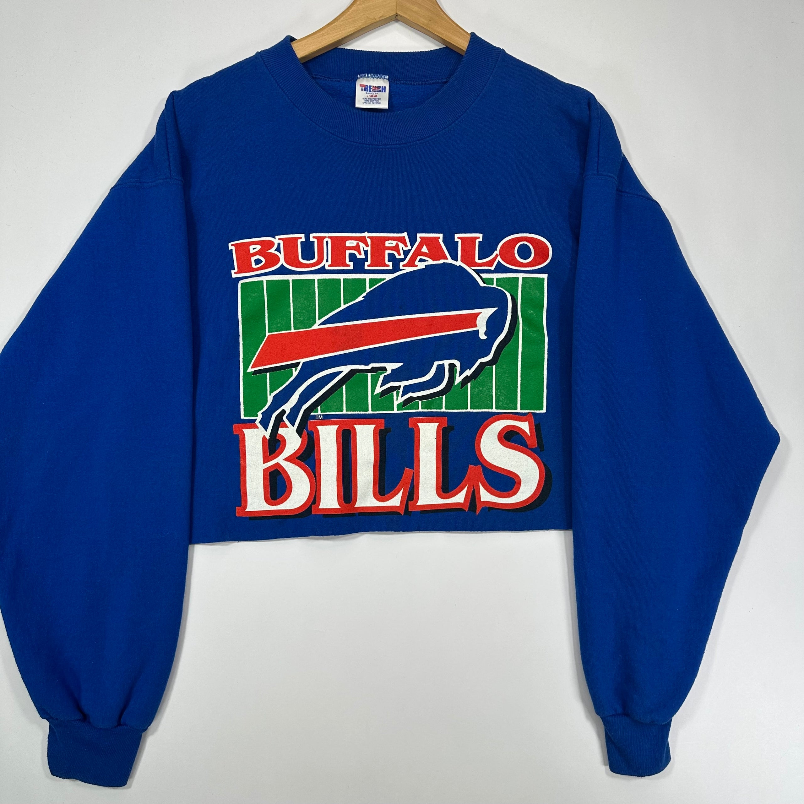 Vintage Buffalo Bills Cropped Crewneck Sweatshirt Large