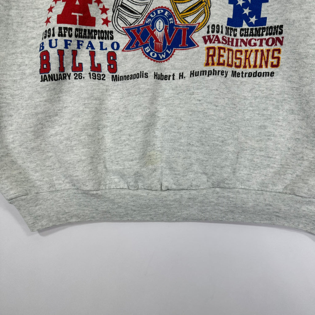 Vintage Buffalo Bills Washington Redskins 1992 Super Bowl Crewneck Sweatshirt XL