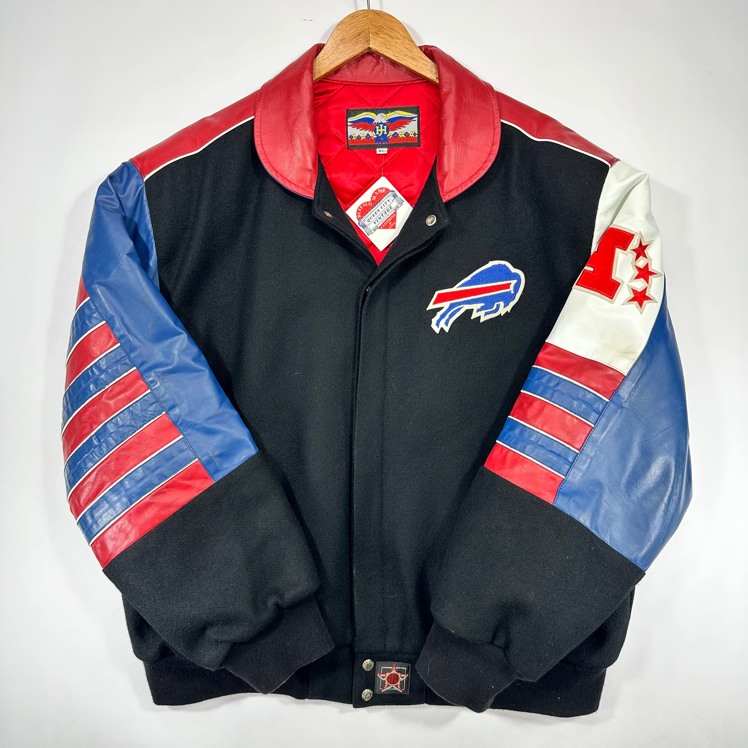Vintage Buffalo Bills Jeff Hamilton Leather & Wool Varisty Jacket XL