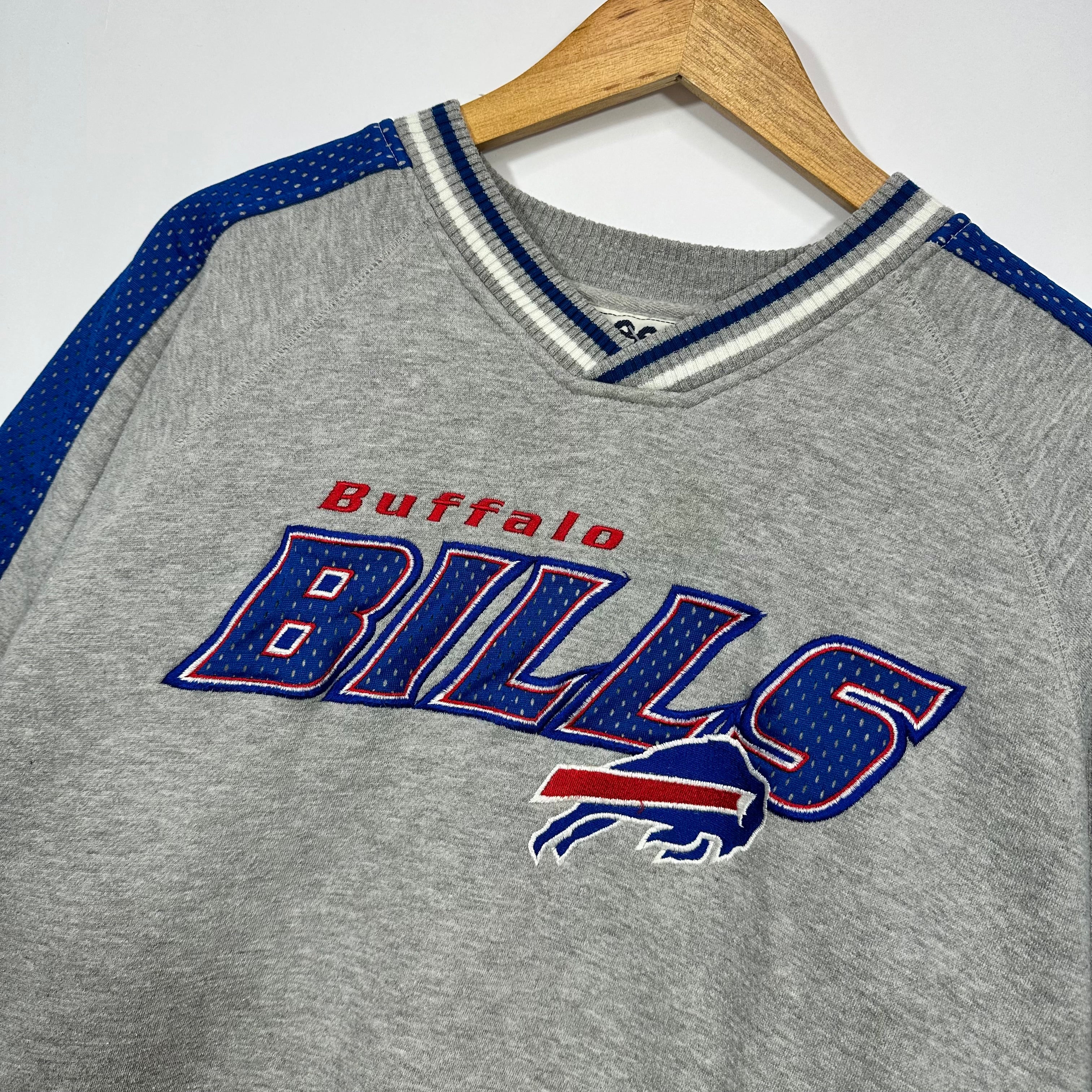 Vintage Buffalo Bills Jersey Sleeve Crewneck Sweatshirt Large