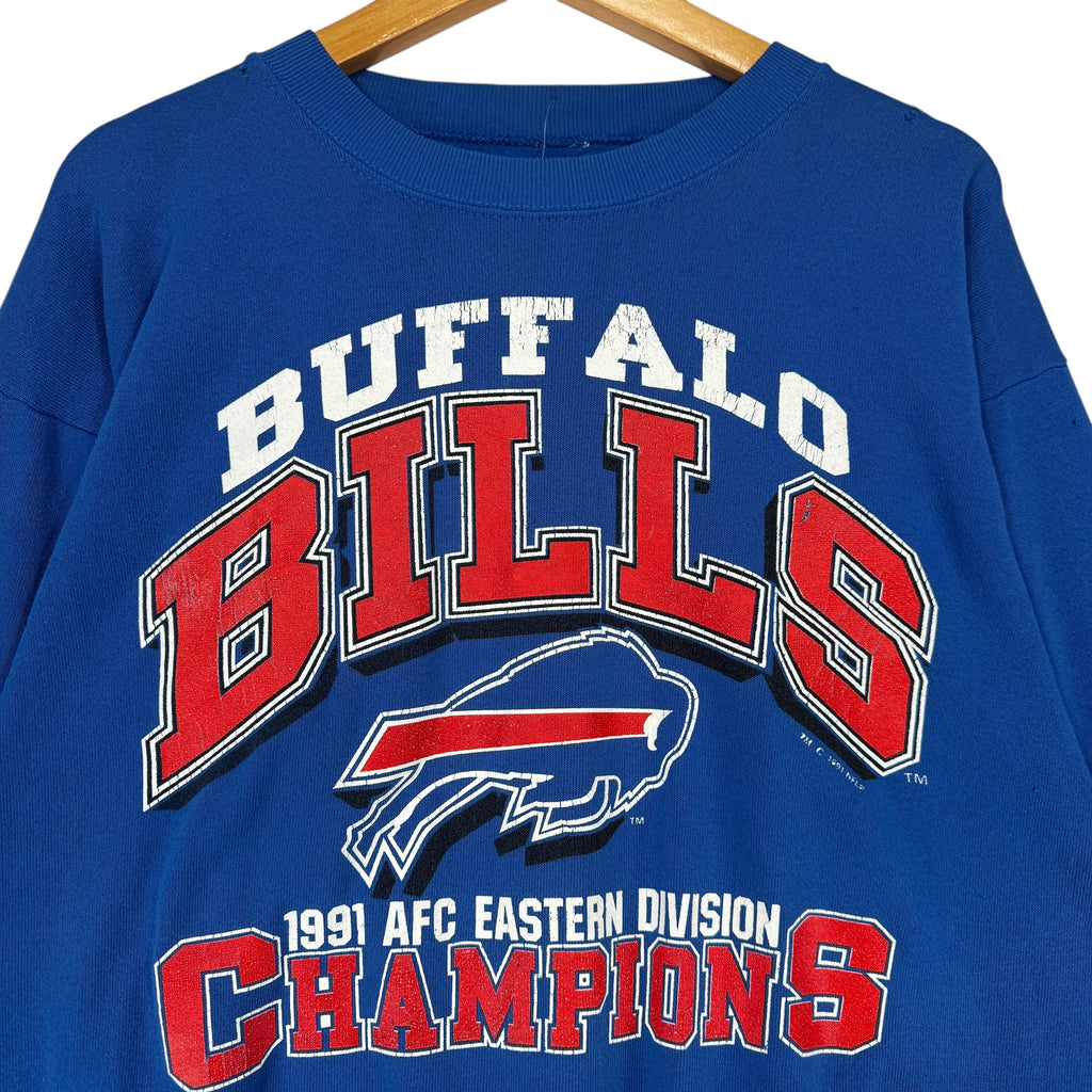Vintage Buffalo Bills 1991 AFC East Champions Crewneck Sweatshirt Large