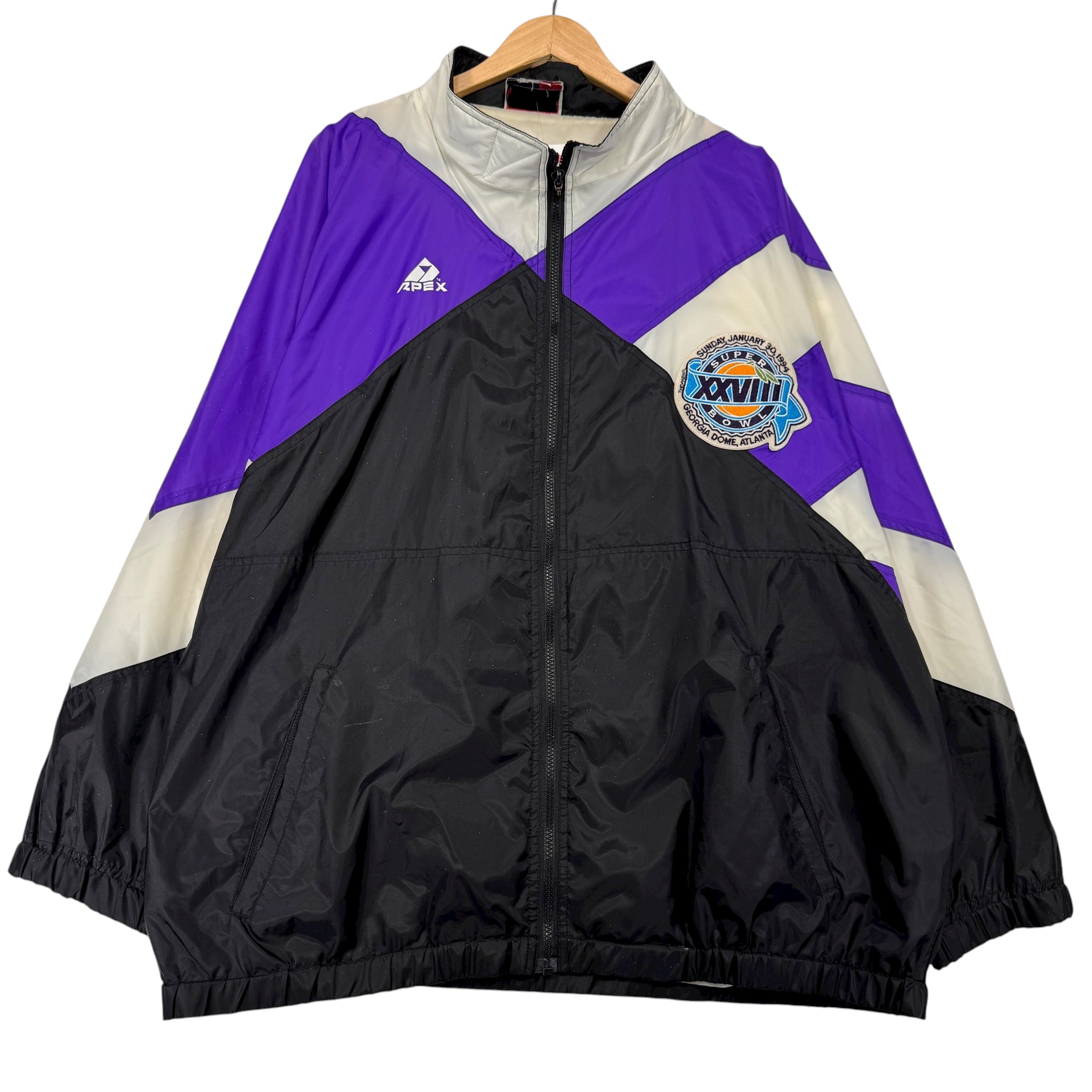 Vintage Buffalo Bills Apex Super Bowl 1994 Zip Up Windbreaker Jacket XL