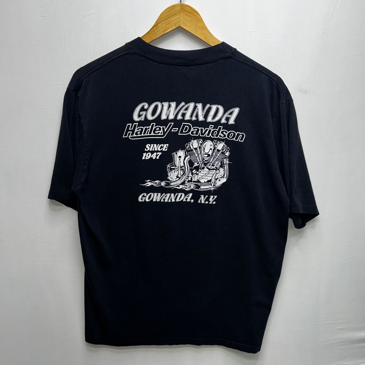 Vintage Harley Davidson 3D Emblem Gowanda NY Shirt Large