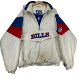 Vintage Buffalo Bills White Starter Pullover Puffer Jacket XL