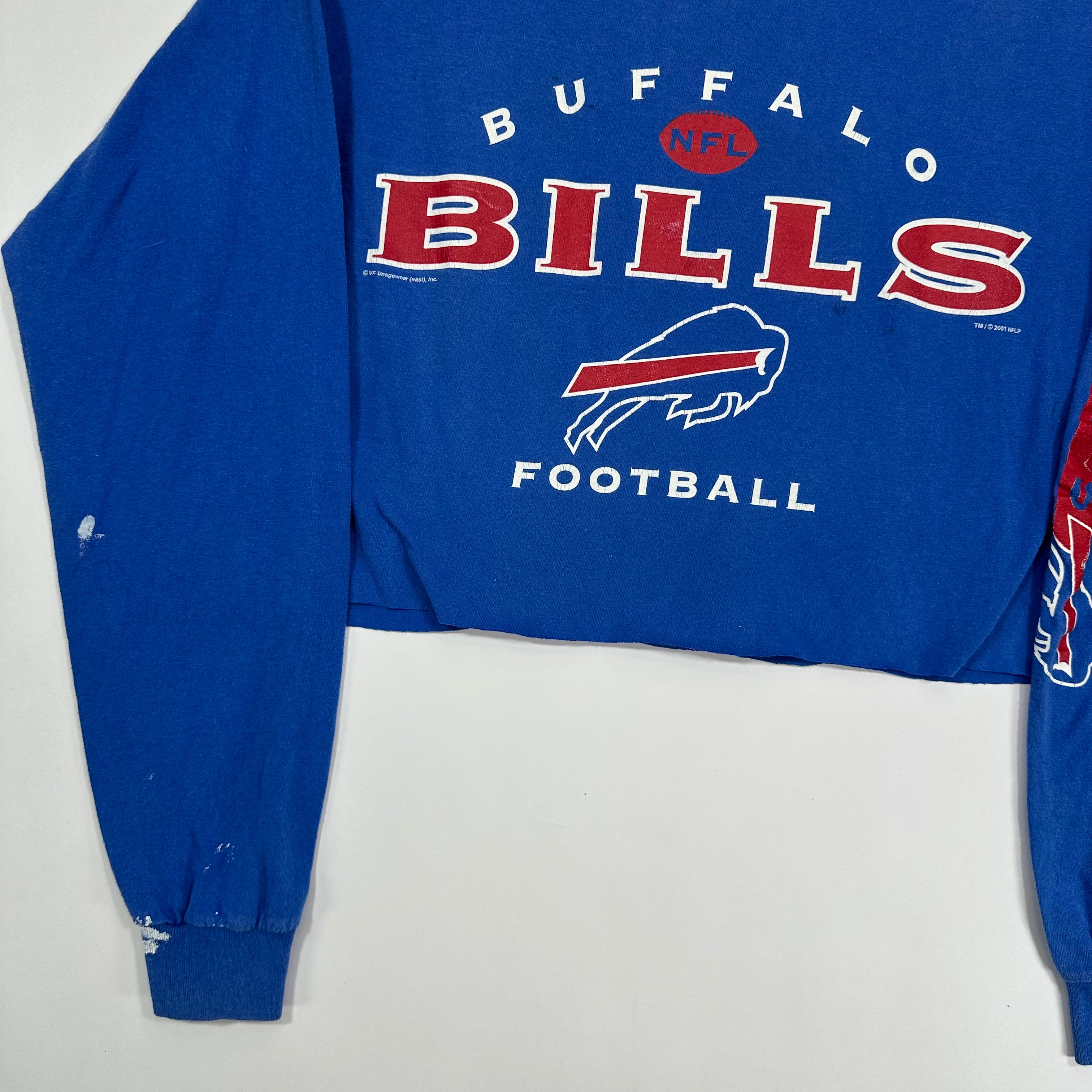Vintage Buffalo Bills Cropped Long Sleeve Shirt Medium