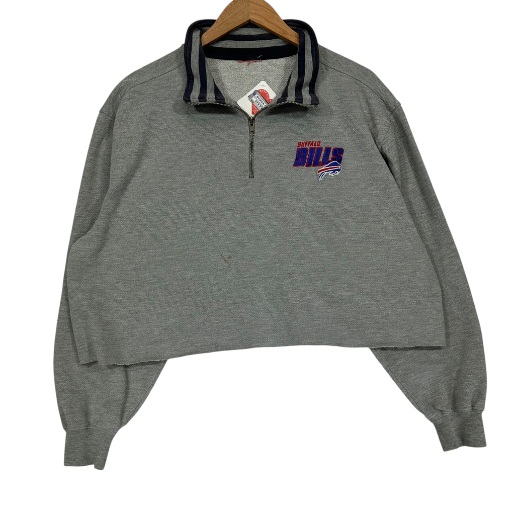 Vintage Buffalo Bills Cropped 1/4 Zip Sweatshirt XL