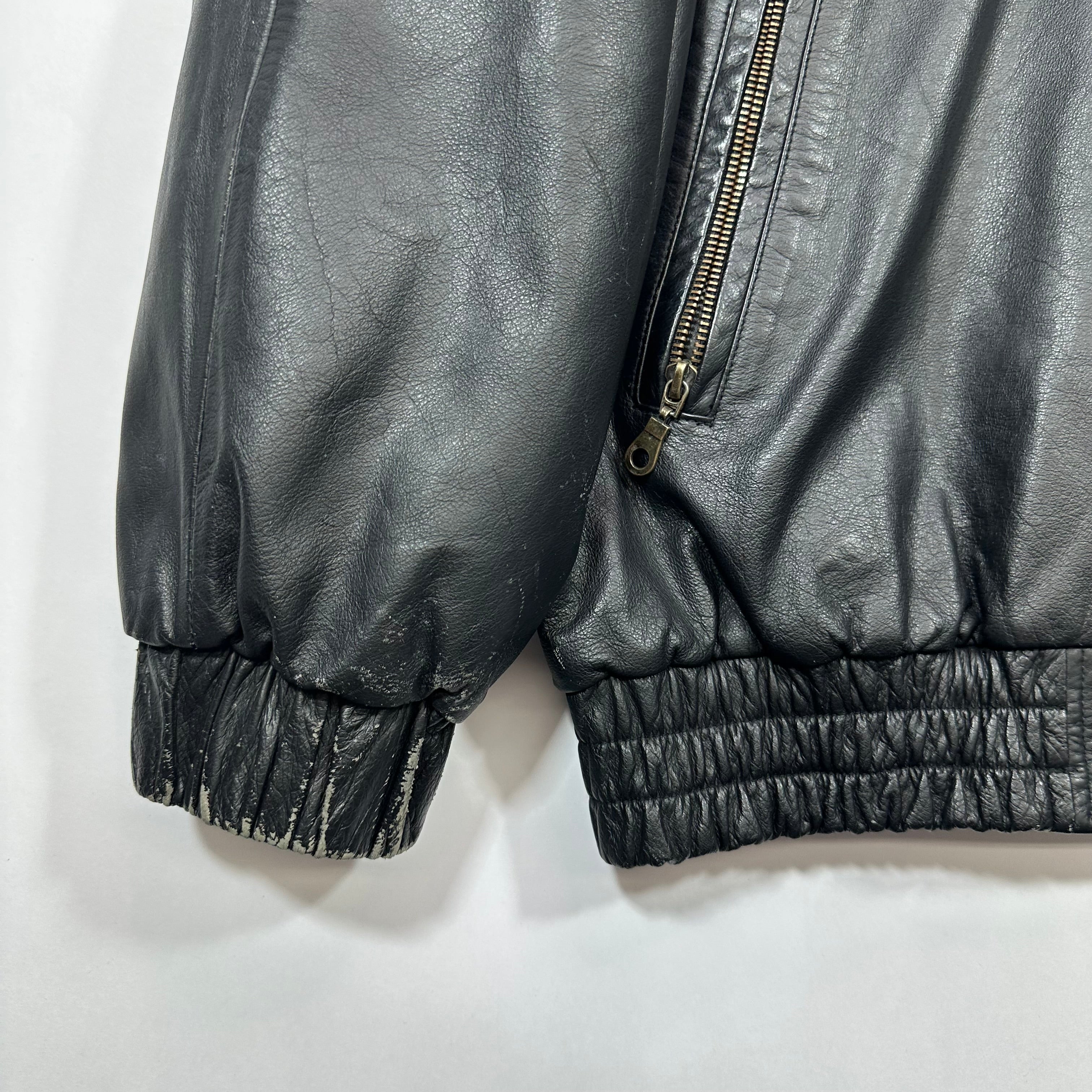 Vintage Buffalo Bills Leather Bomber Jacket Large