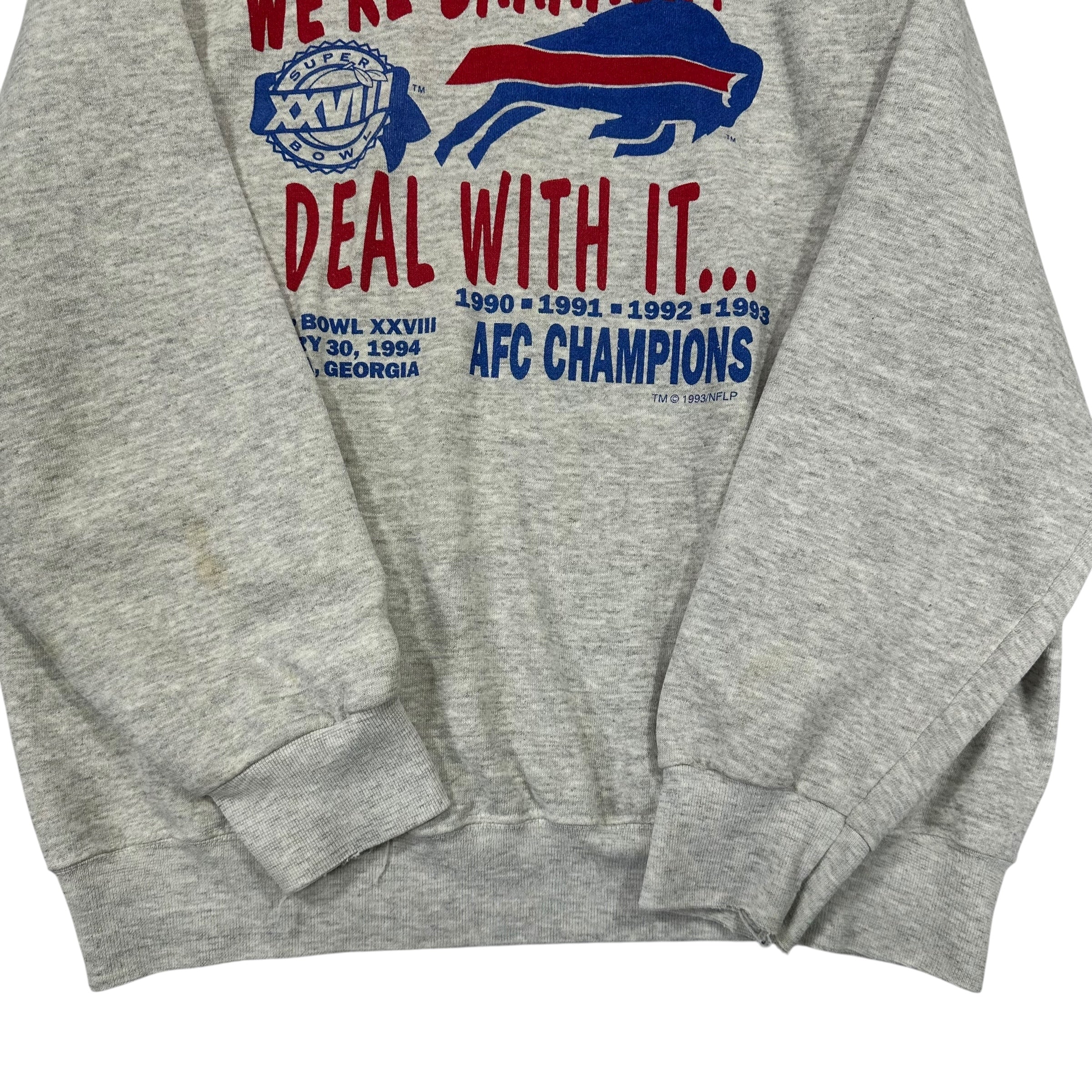Vintage Buffalo Bills 1993 AFC Champs We’re Back Crewneck Sweatshirt XL