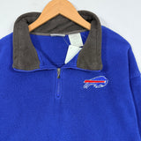 Vintage Buffalo Bills 1/4 Zip Fleece Sweatshirt XL