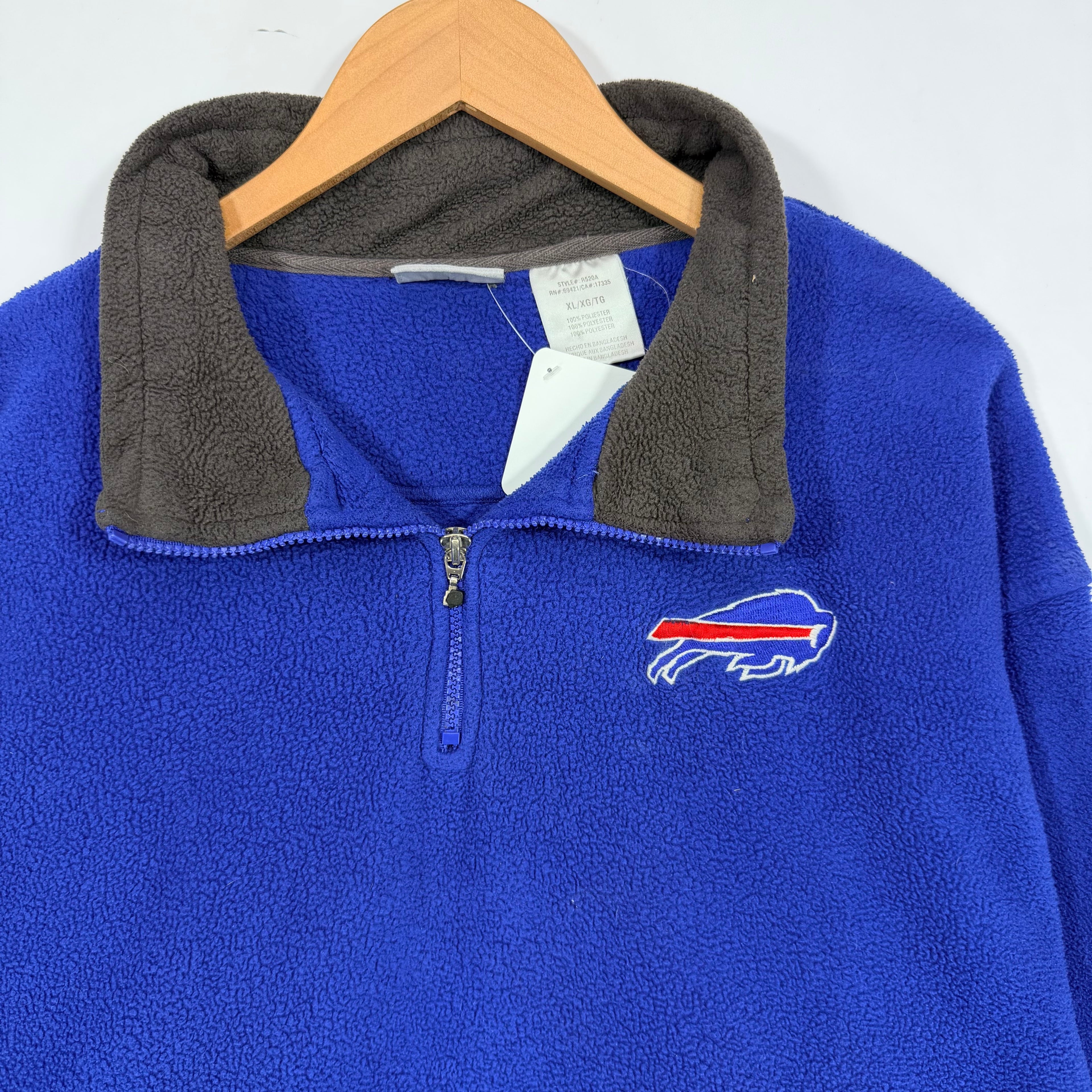 Vintage Buffalo Bills 1/4 Zip Foeece Sweatshirt XL