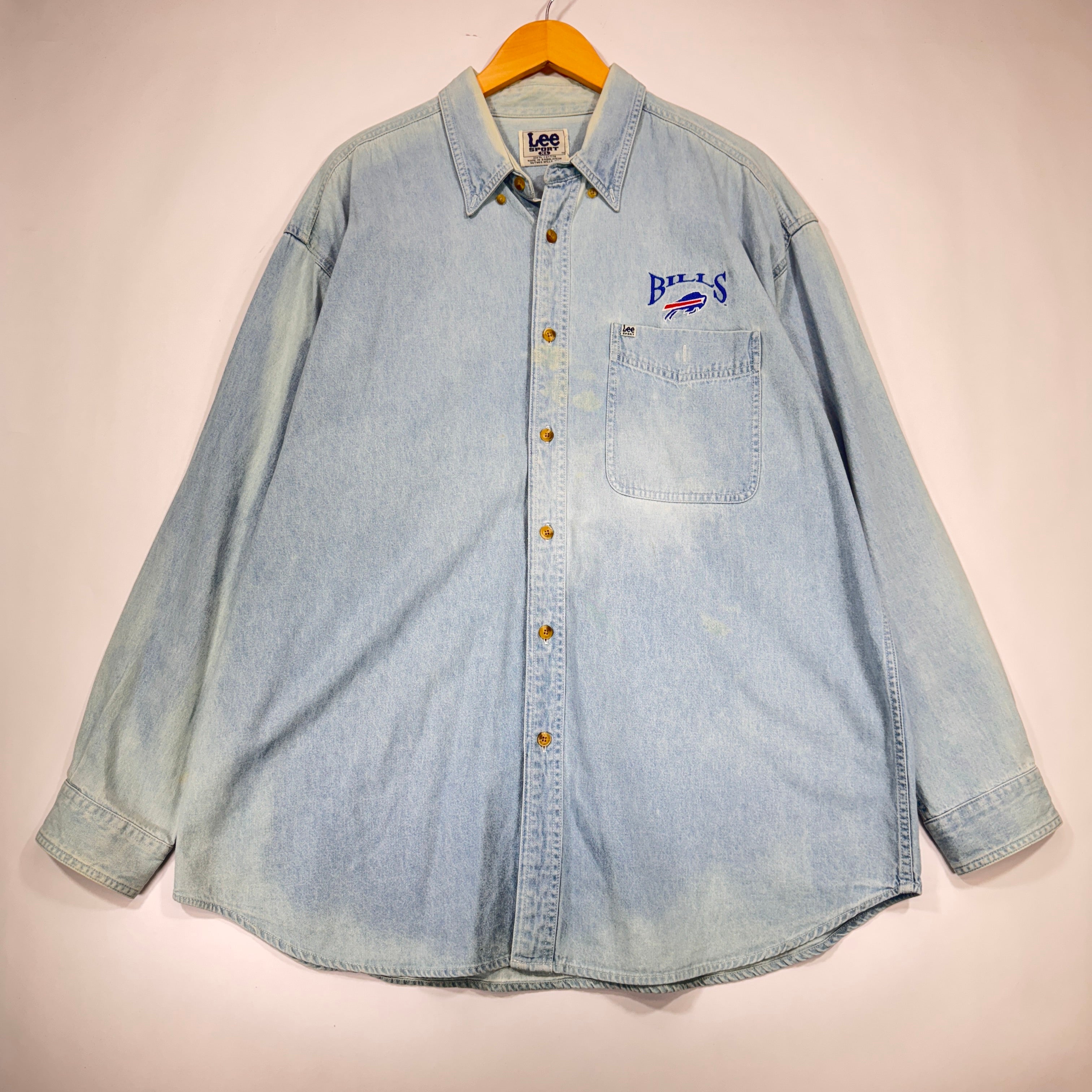 Vintage Buffalo Bills Denim Button Up Shirt XL