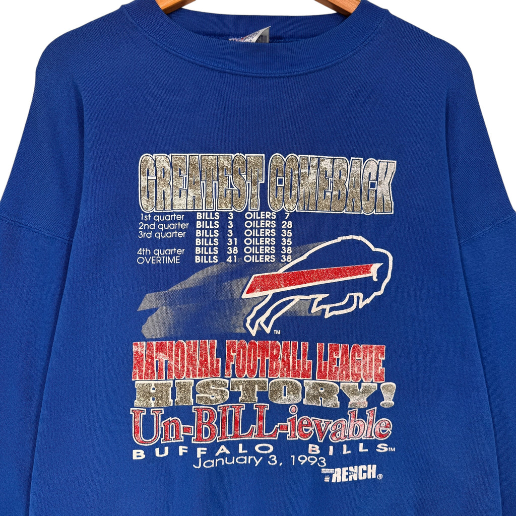 Vintage Buffalo Bills 1993 Un-Bill-ievable Comeback Crewneck Sweatshirt XL