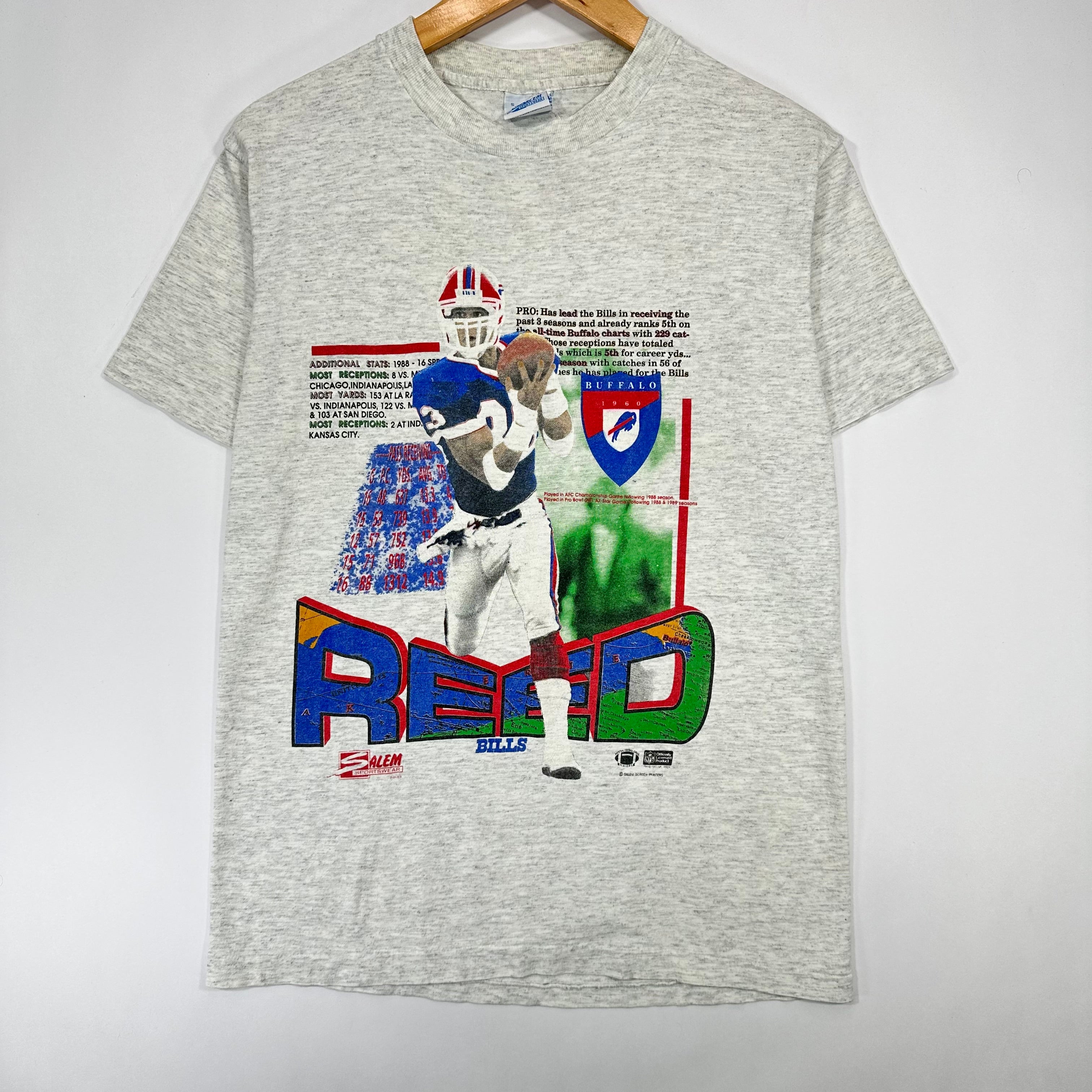 Vintage Buffalo Bills Andre Reed Stats Shirt Small