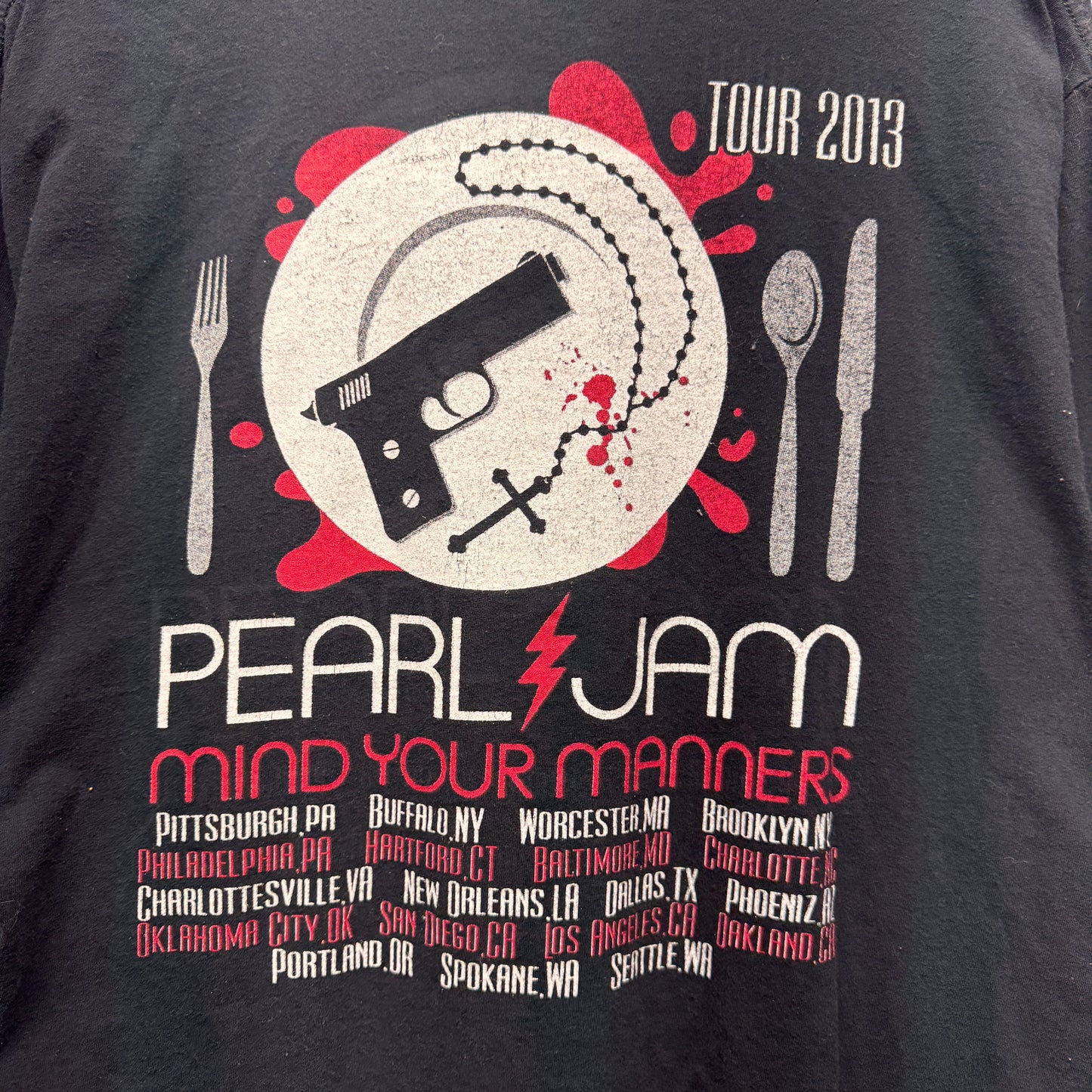 Pearl Jam 2013 Tour Shirt Large