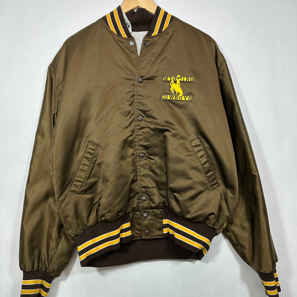 Vintage Wyoming Cowboys Buffalo Bills Satin Bomber Jacket XL