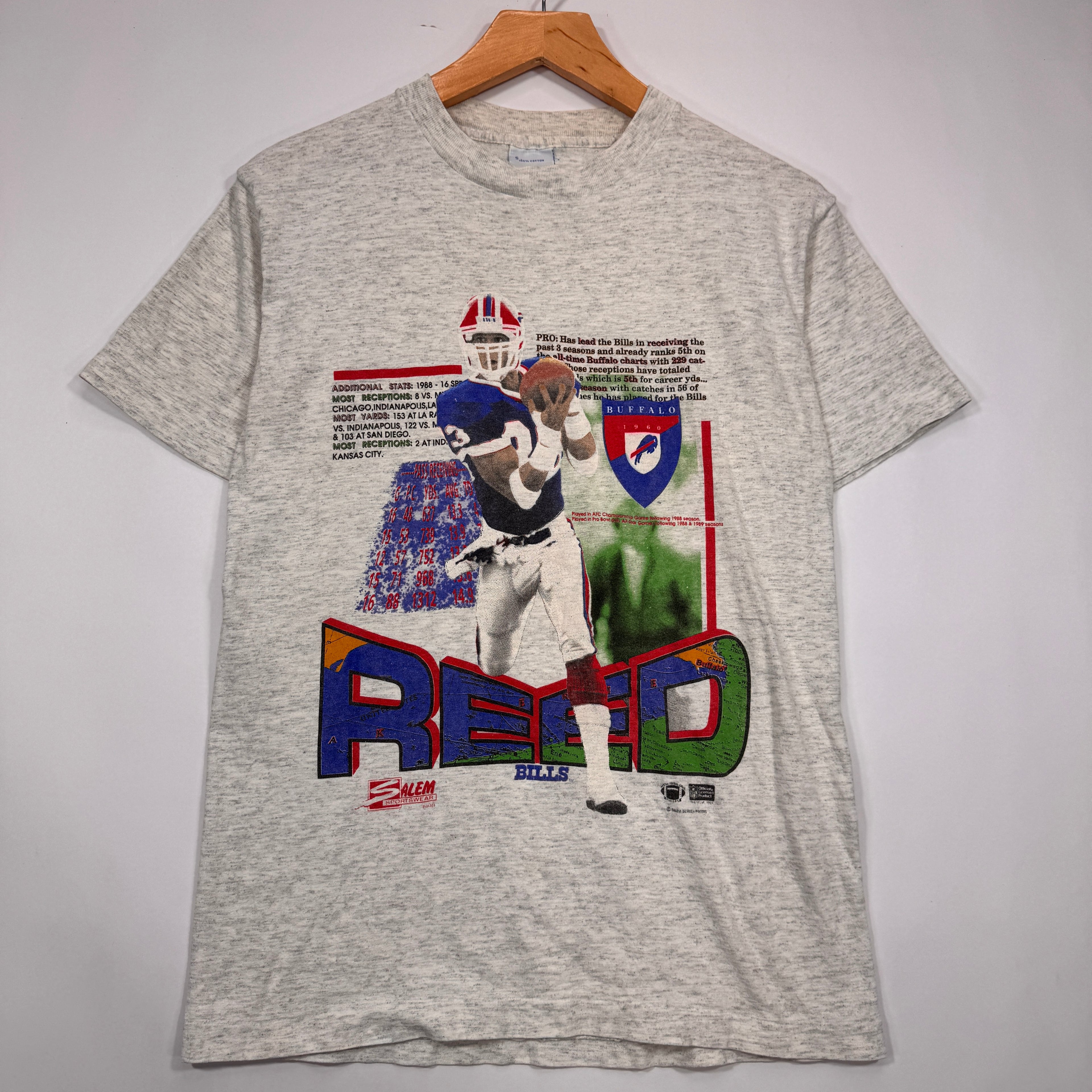 Vintage Buffalo Bills Andre Reed Stats Shirt Small