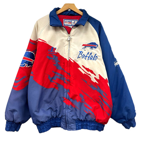 Vintage Buffalo Bills Paint Splash Winter Jacket Large