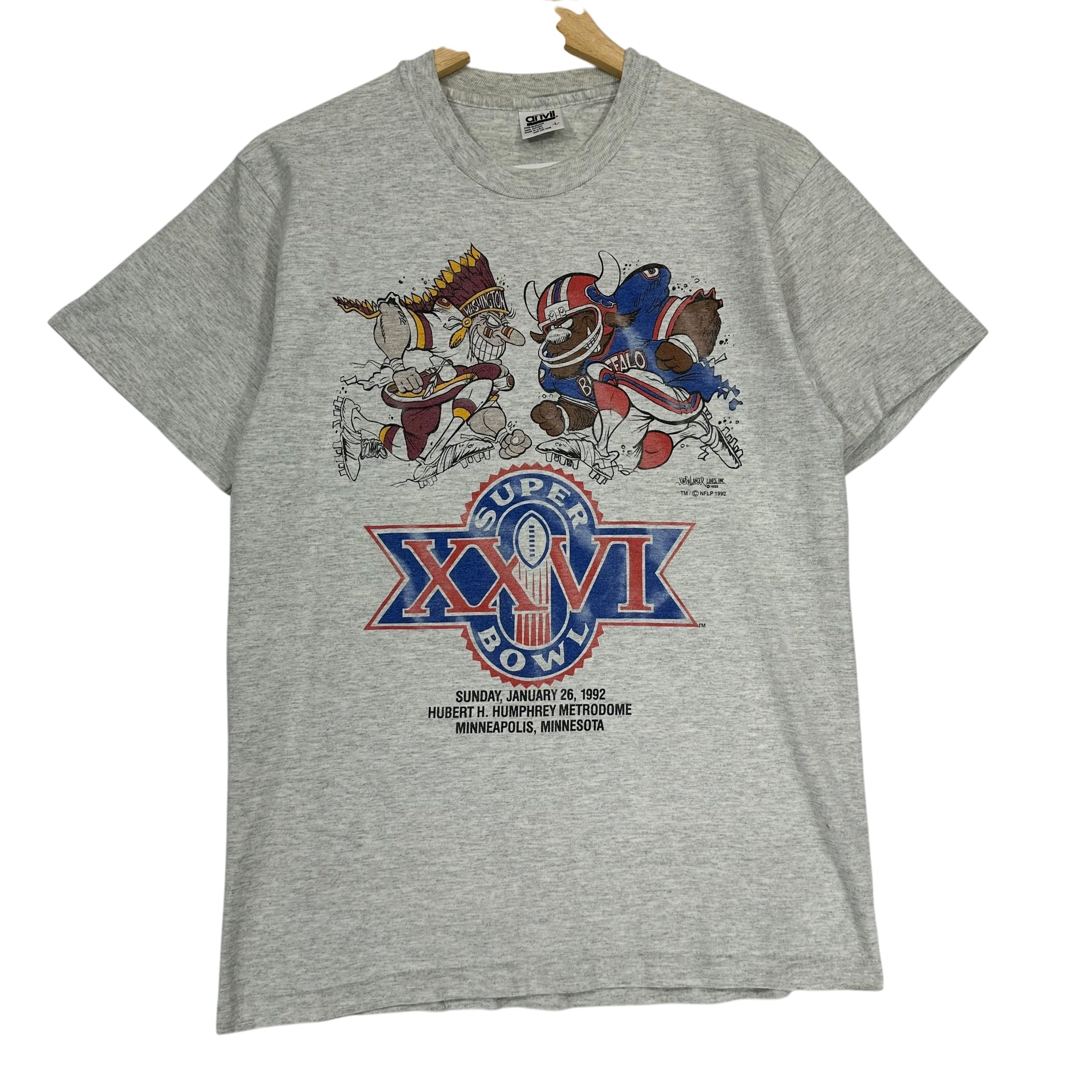 Vintage Buffalo Bills Washington Redskins 1992 Super Bowl Shirt Large