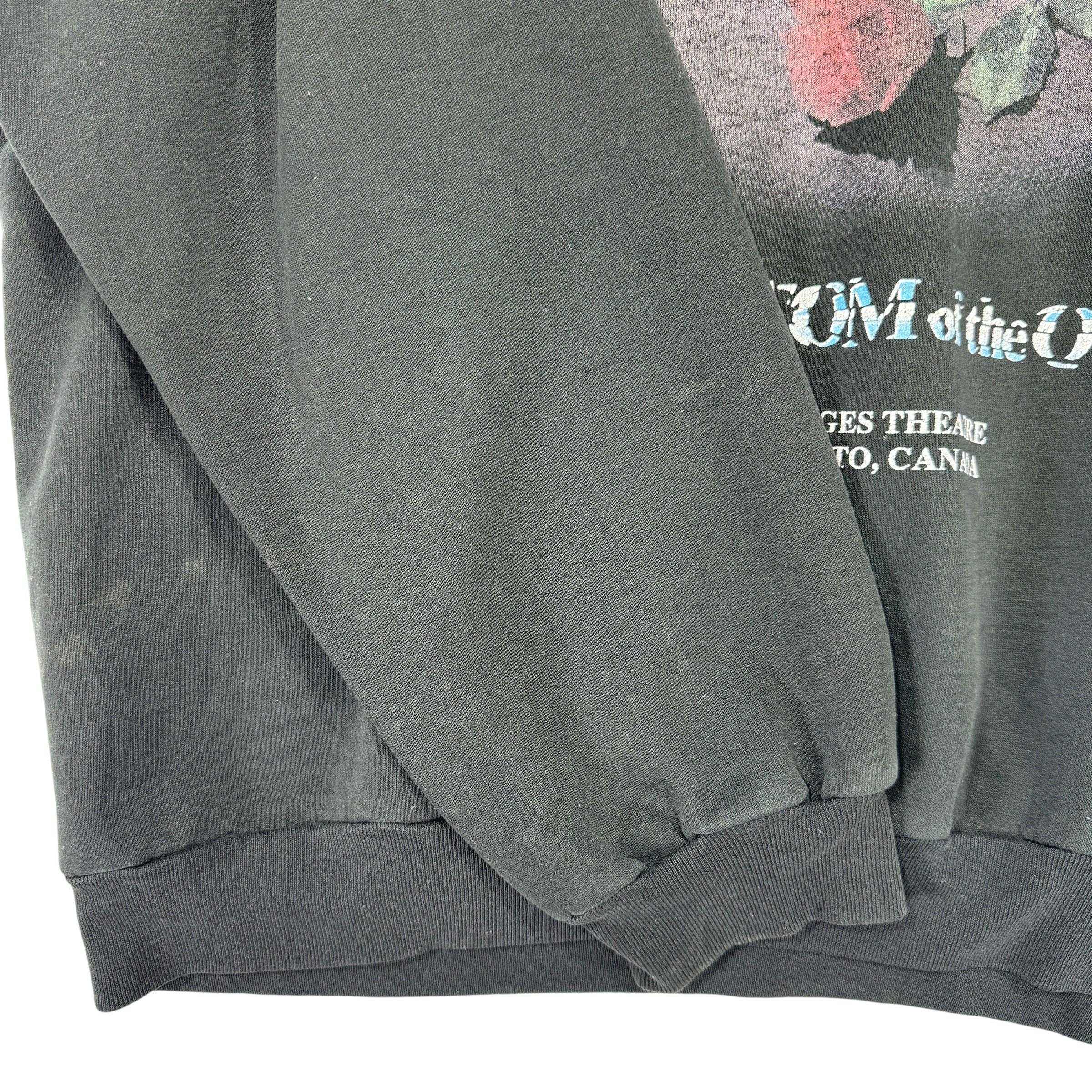 Vintage Thrashed Phantom of the Opera Crewneck Sweatshirt Large