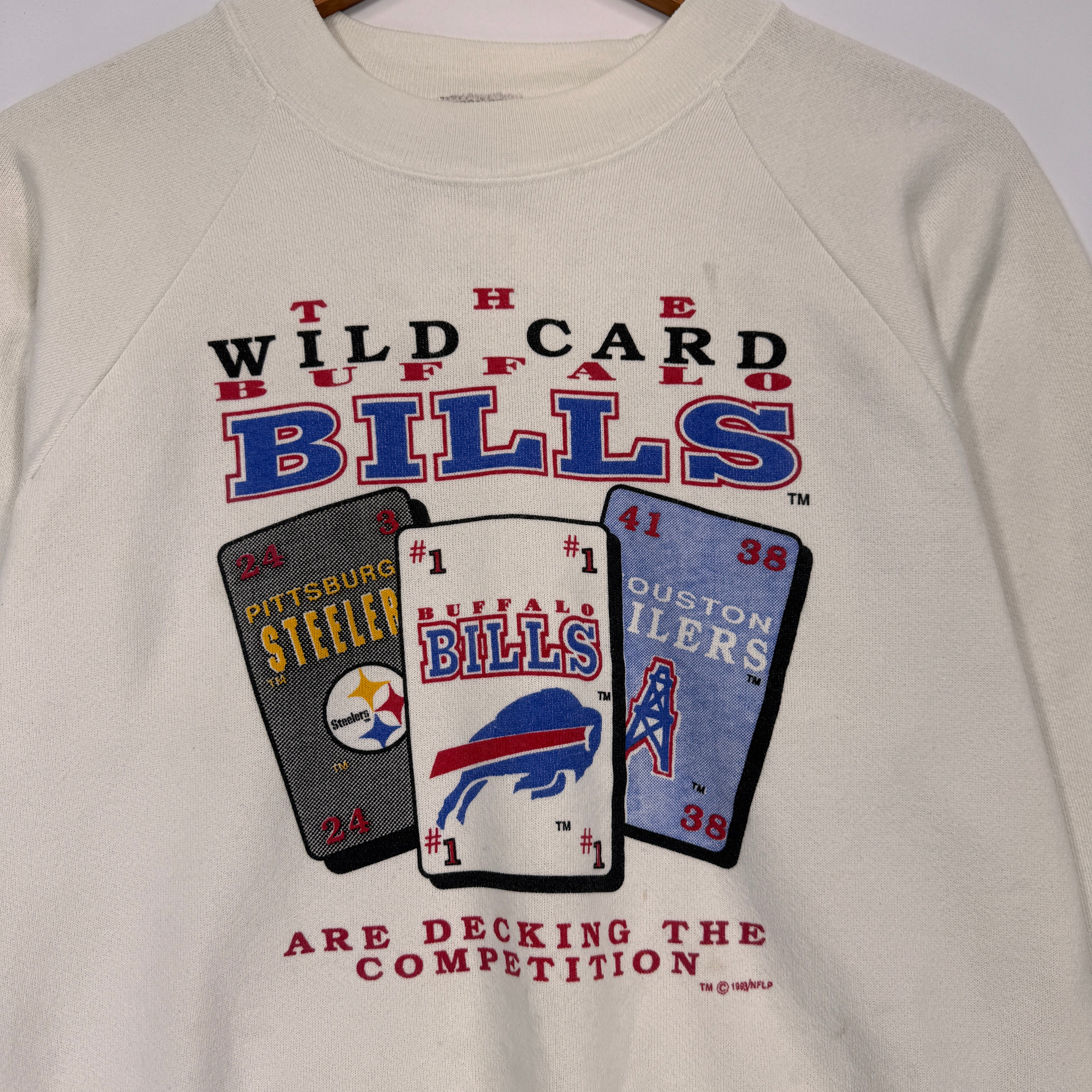 Vintage Buffalo Bills Wild Card Crewneck Sweatshirt Large