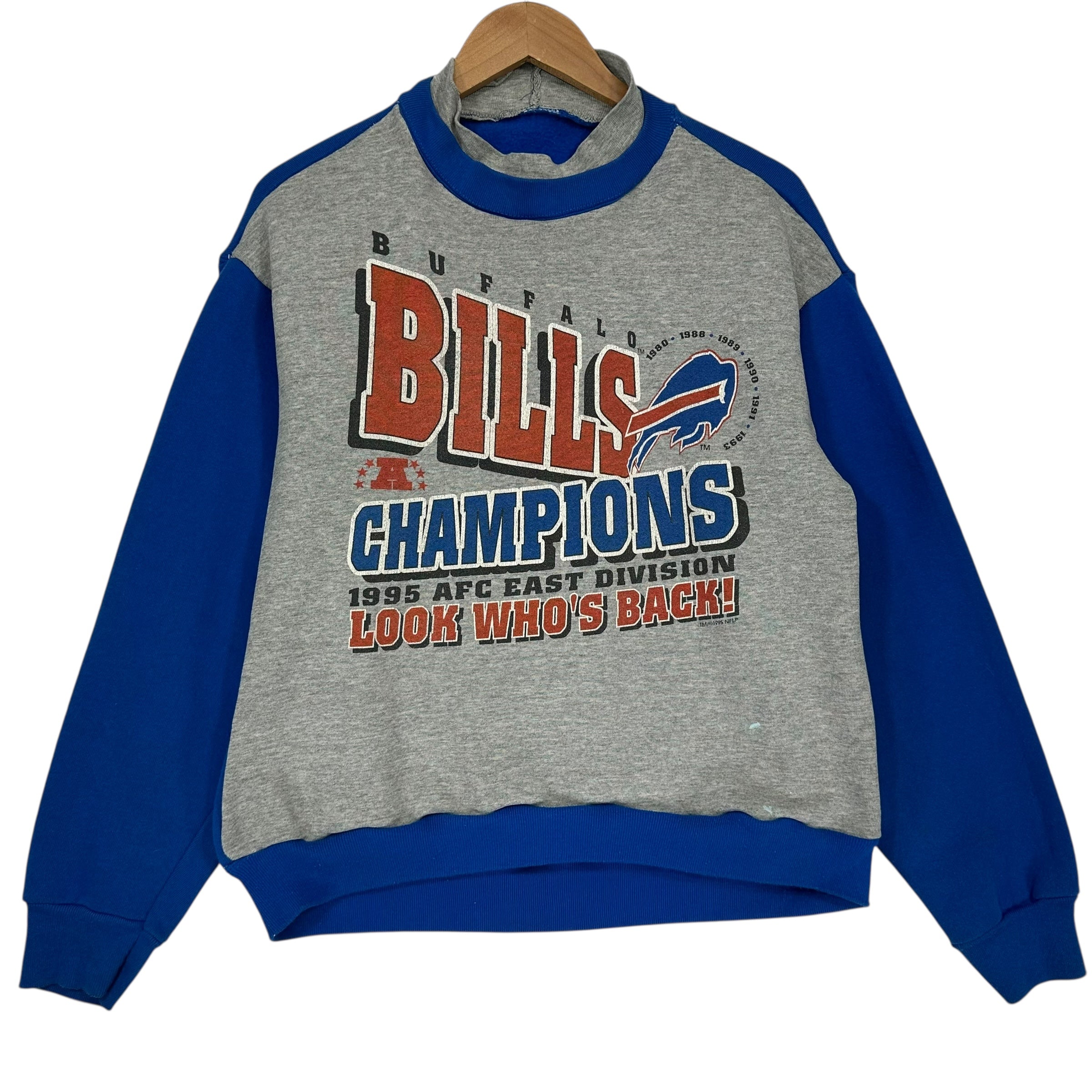 Vintage Buffalo Bills Reworked Double Sided Turtleneck Sweatshirt Women’s Medium