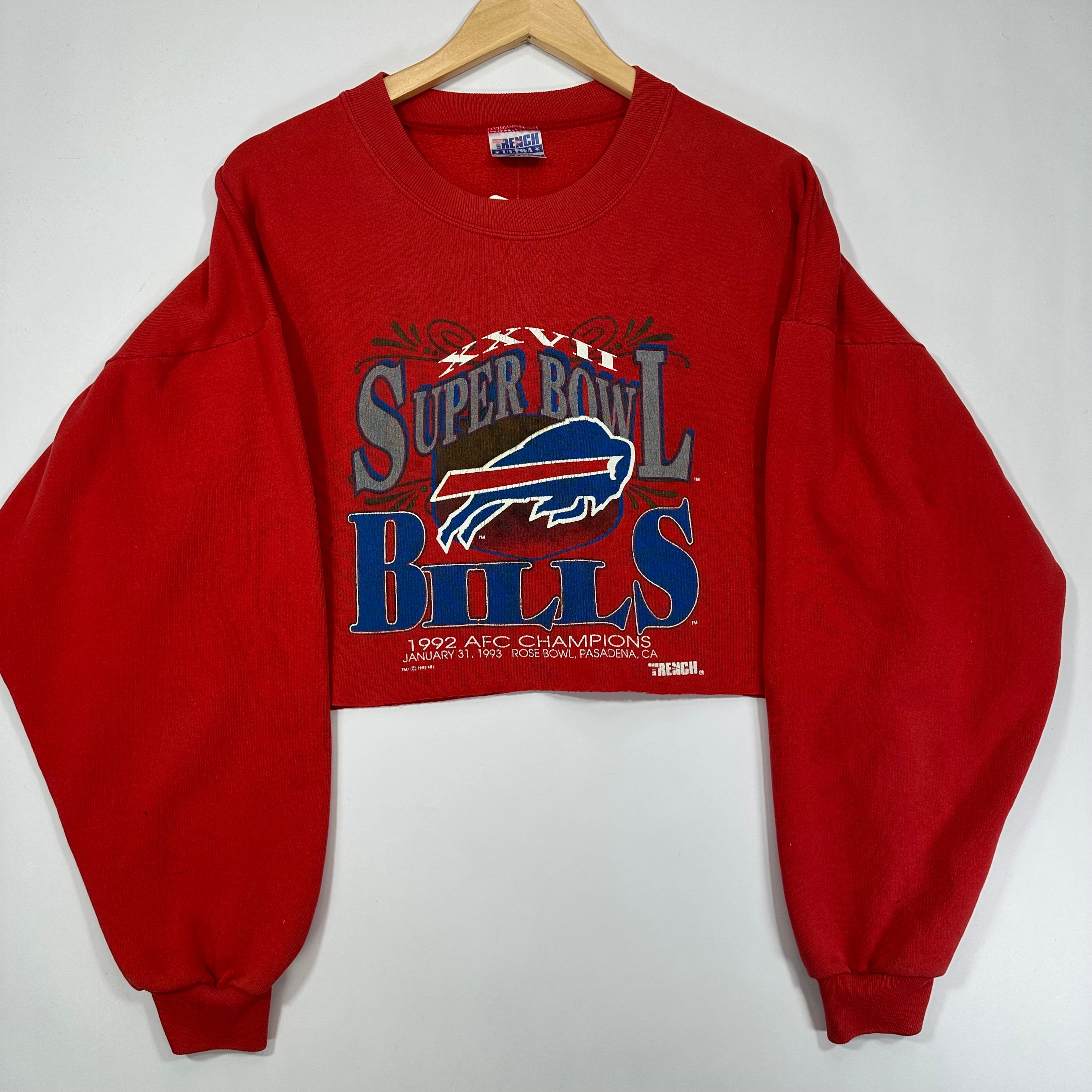Vintage Buffalo Bills Cropped Crewneck Sweatshirt XL